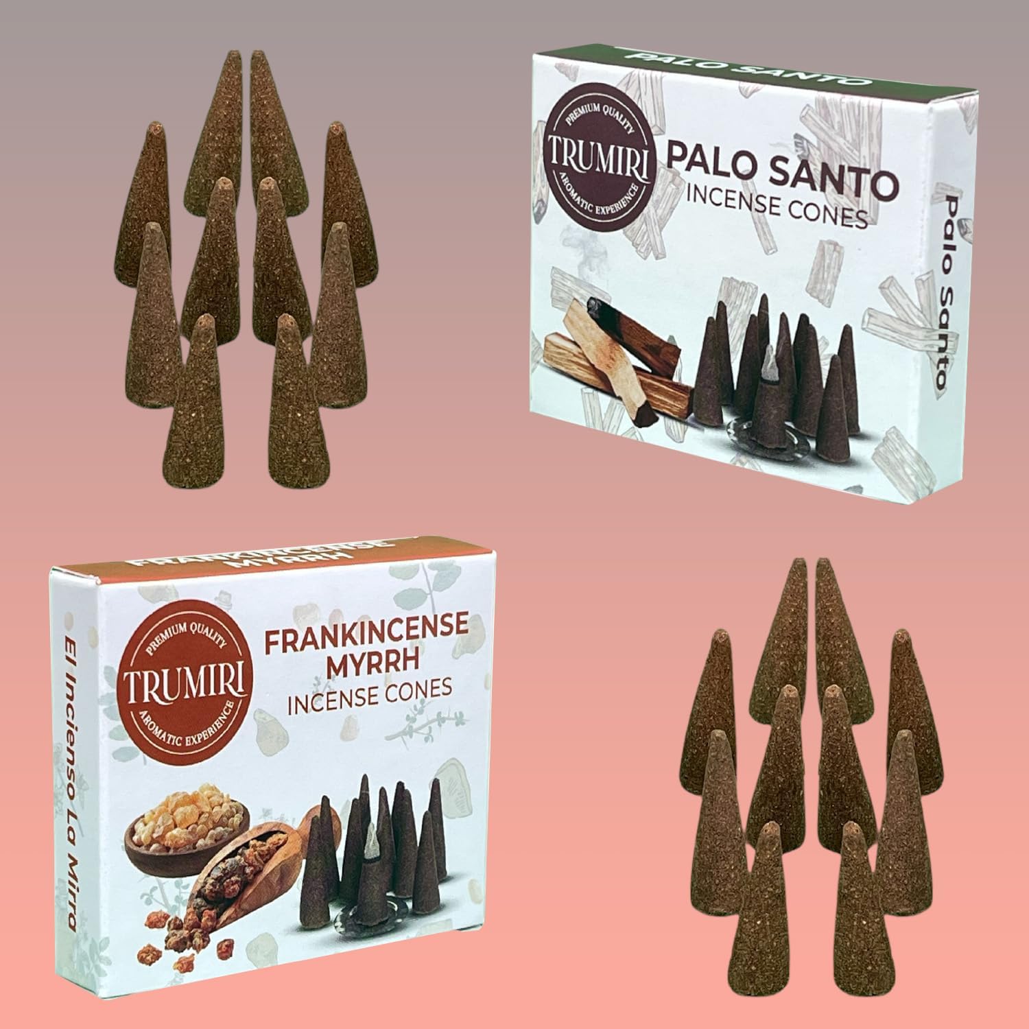 Conos de incienso  Paquete combinado de 20 conos de incienso  10 mirras de incienso + 10 Palo Santo  Conos de insencia  Conos de incienso perfumados