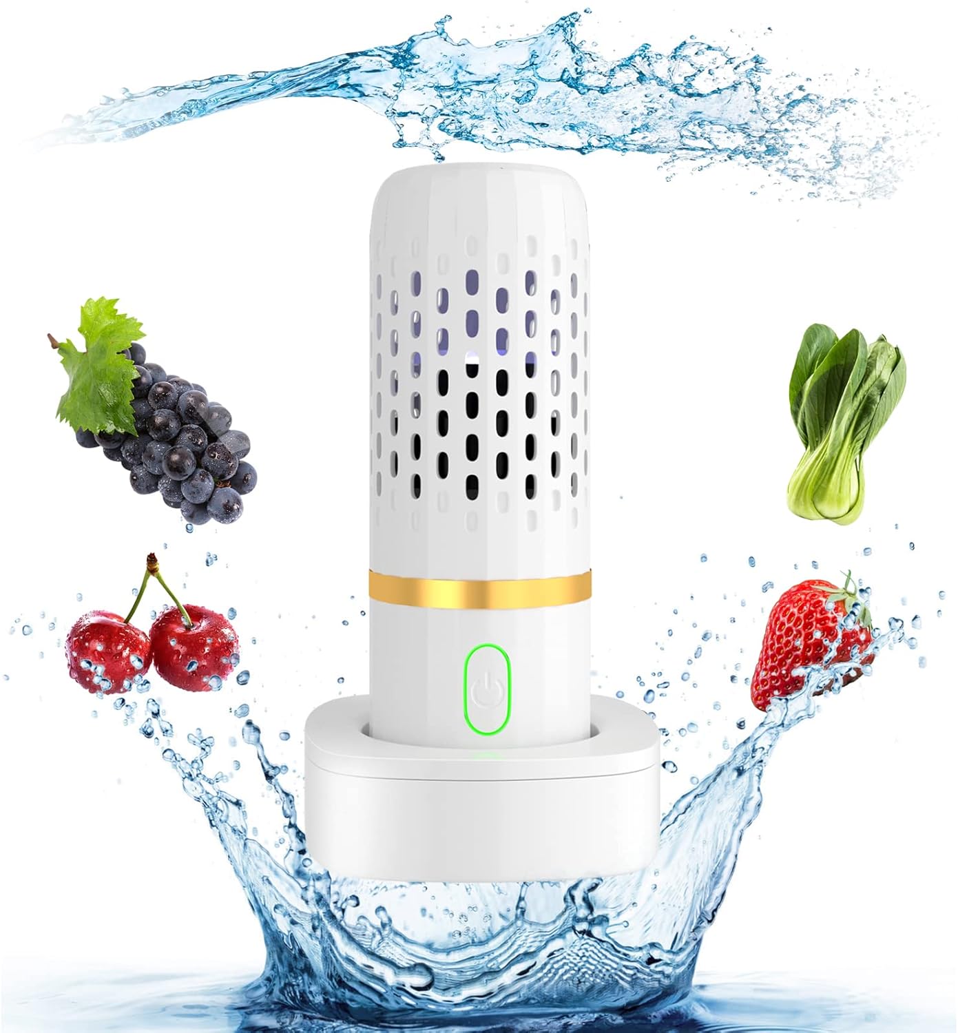 Lavadora de frutas y verduras – Dispositivo purificador limpiador de frutas 4400 Mah, limpieza rápida de 10 minutos para lavar frutas y verduras