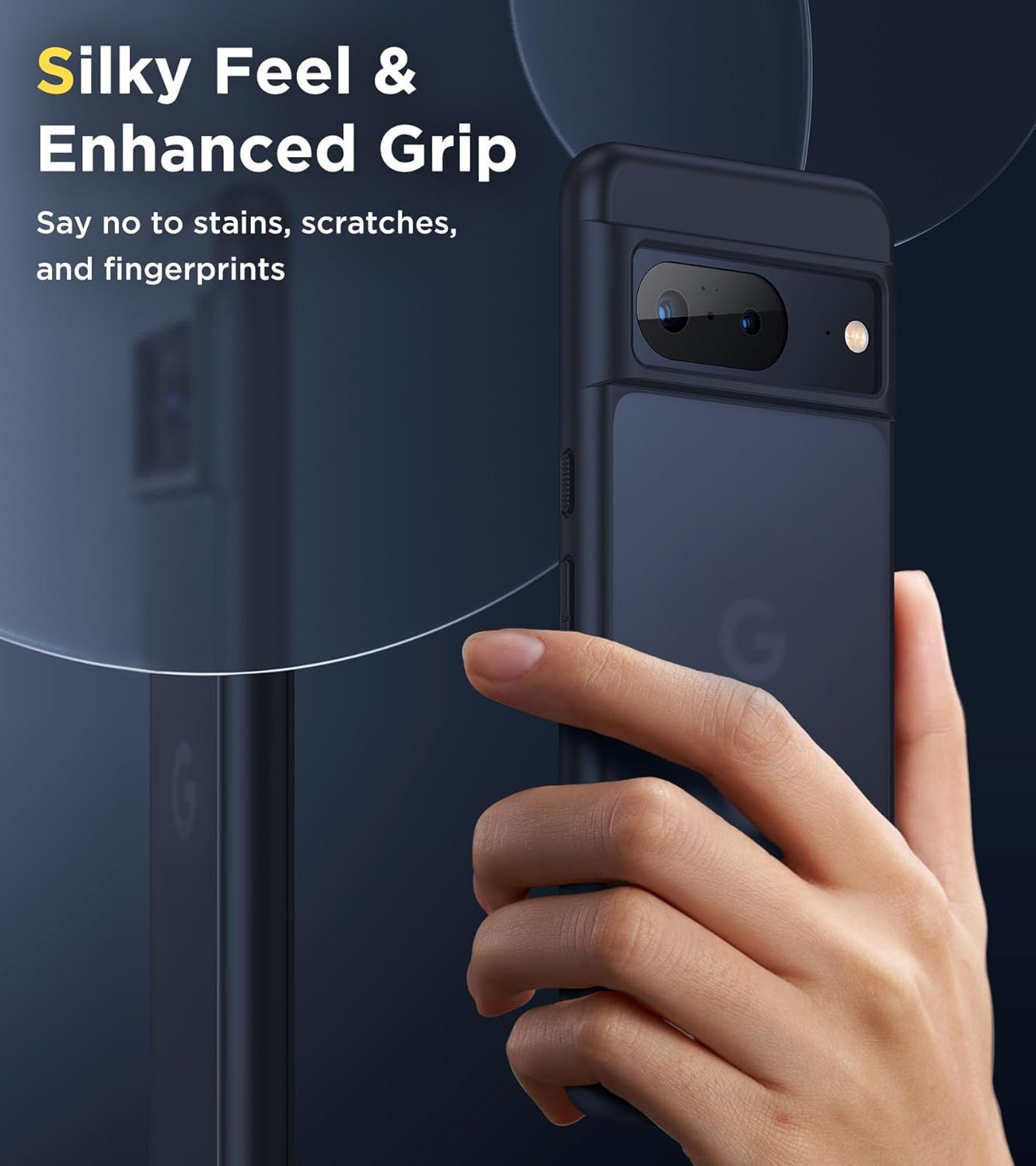 Humixx Funda a prueba de golpes diseñada para Google Pixel 8 protección contra caídas de grado militar tacto sedoso definitivo Protector translúcido