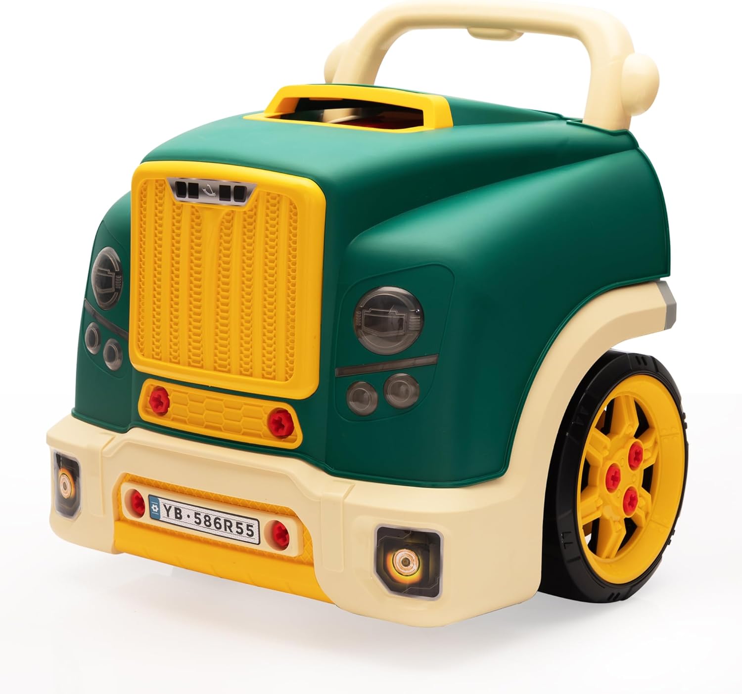 Juguete de motor de camión, juego de reparación mecánica para niños pequeños de 3 a 5 años, kit de construcción de autos grandes y grandes, estación