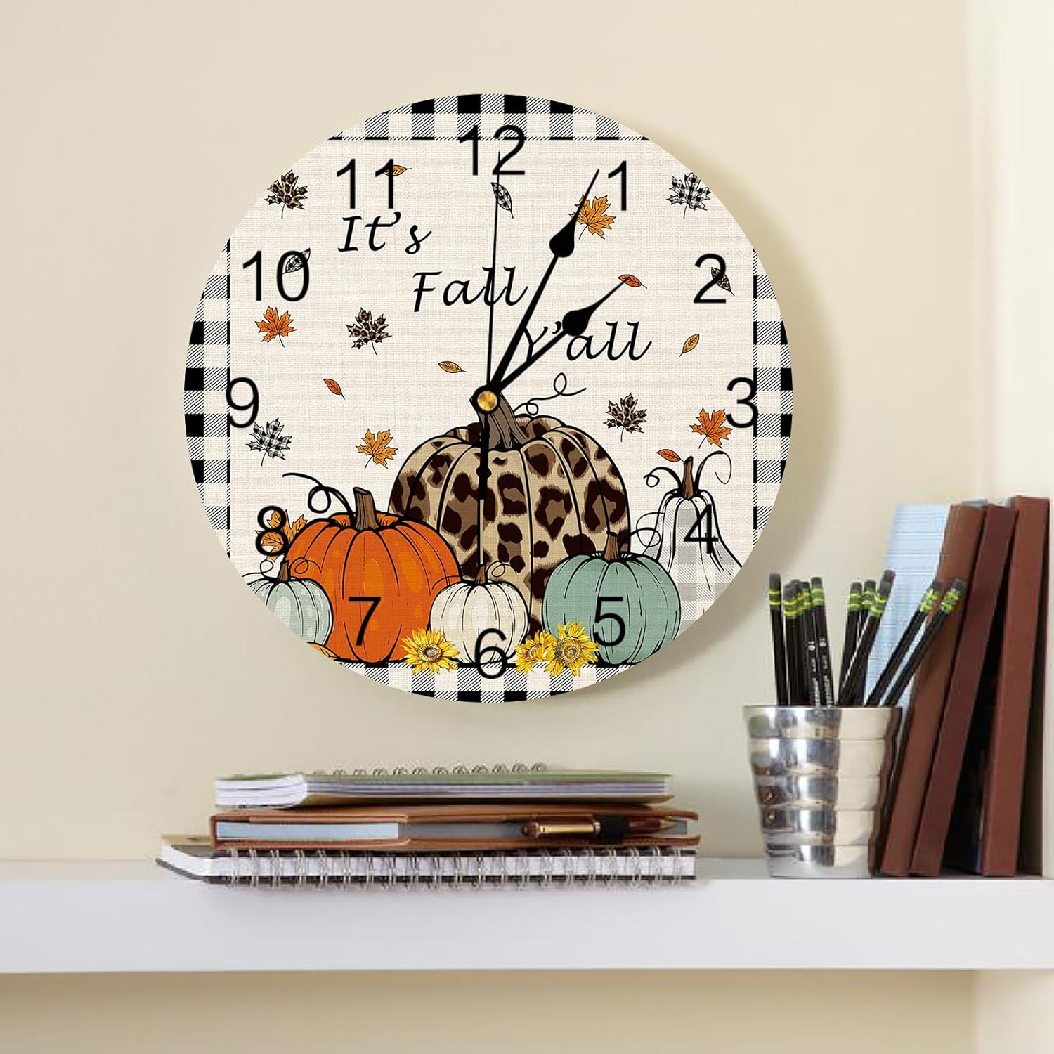 Silent – Reloj de pared decorativo sin tictac para cocina, dormitorio, baño, oficina, sala de estar, hogar, funciona con pilas, 10 pulgadas de