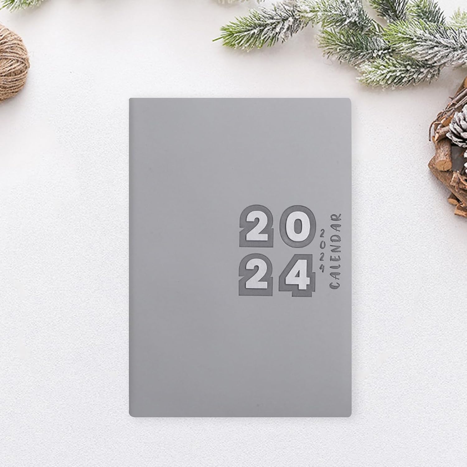 Frogued Agenda de escritura suave 2024 mensual de piel sintética, 12 meses, calendario A5, 155 hojas, pestañas de encuadernación de alambre, libro
