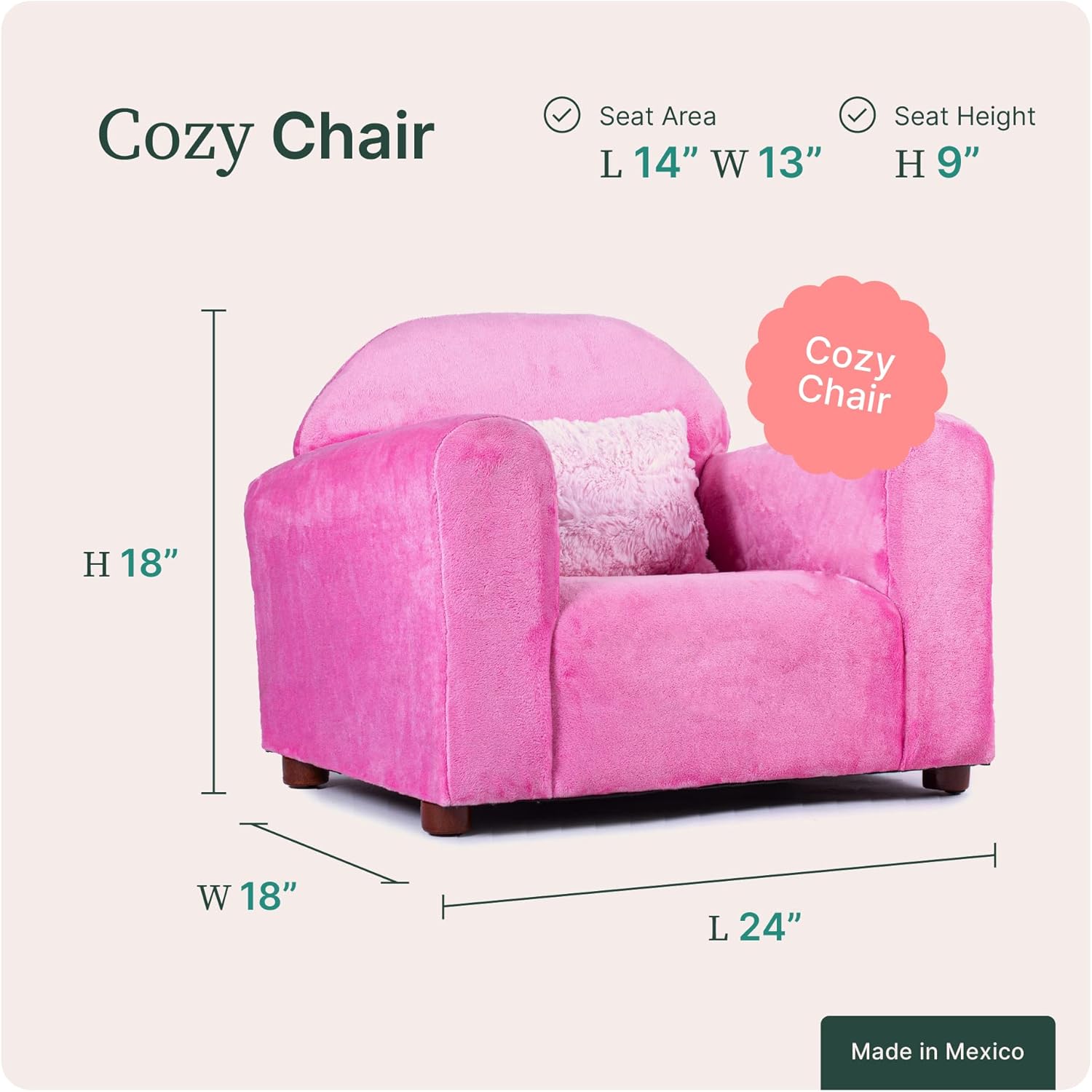 Keet COZ Line Cozy – Silla infantil color rosa