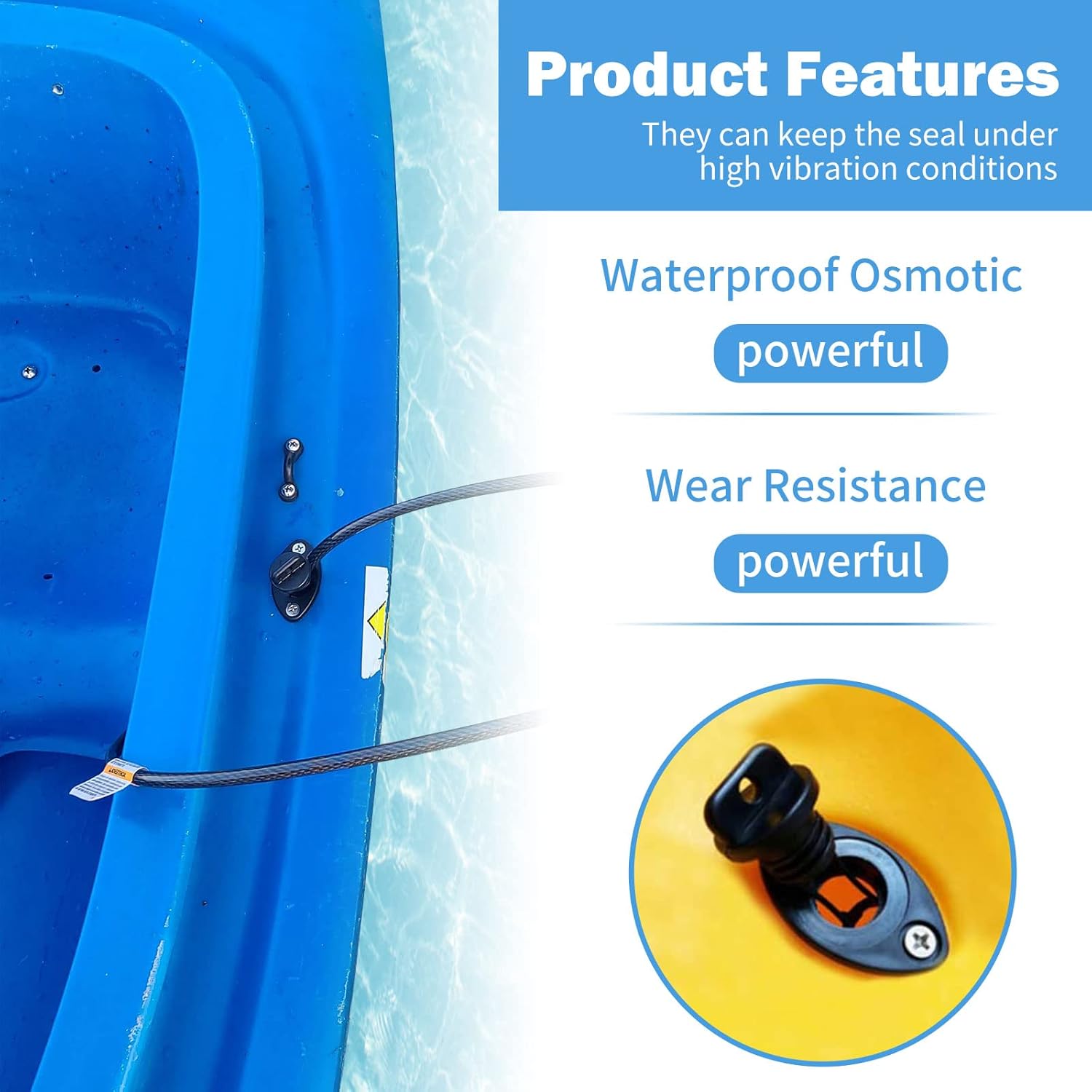 Kayak – Kit de tapones de drenaje para kayak, canoa, barco con tornillos