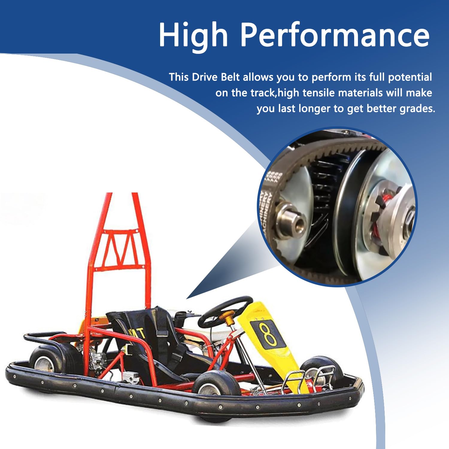 3 correas de transmisión Go Kart para Comet 203589, Manco 5959 y Murray 12-8487 compatibles con correa convertidora de par – Perfecto para Go Kart