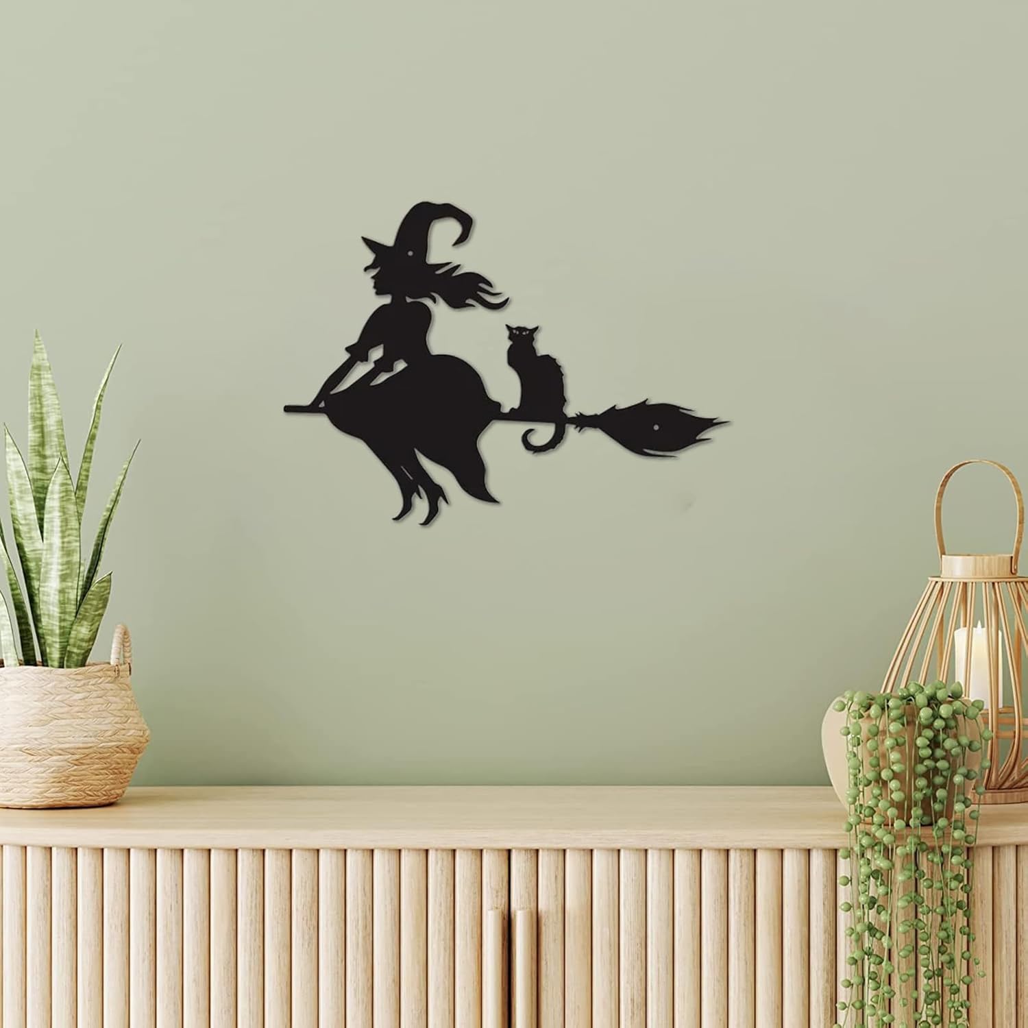 Bobbird Decoración de pared de bruja de metal, bruja de Halloween, decoración de pared de metal de Halloween, decoración de fiesta de Halloween,