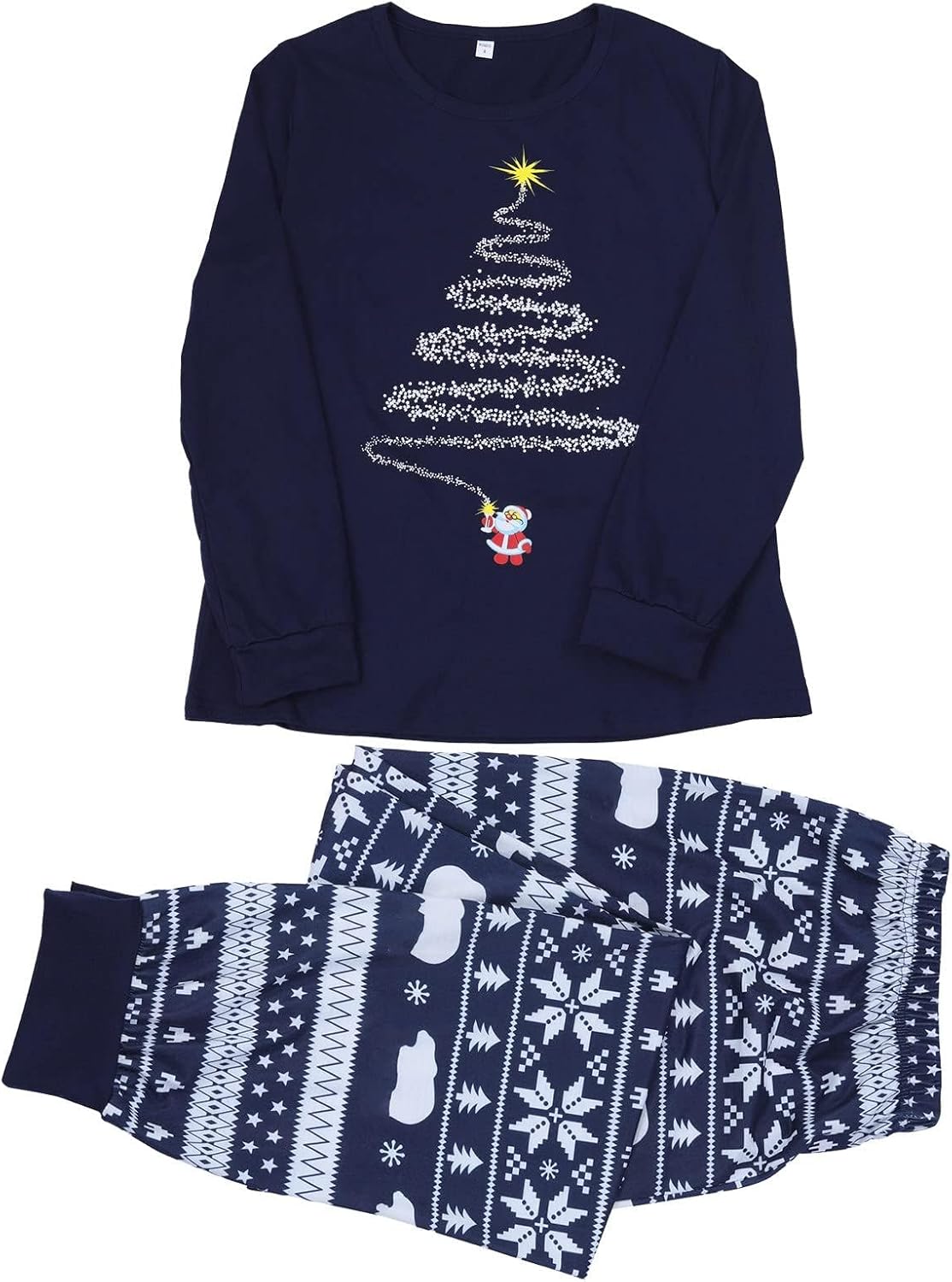 Pijamas de Navidad a juego para la familia, conjuntos de pijamas de alce, Papá Noel, árbol de Navidad, lindo y divertido juego de pijamas de Navidad