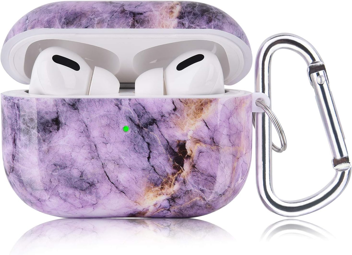 KOREDA – Estuche duro protector 3 en 1 para Airpods Pro, diseño marmoleado, portátil, a prueba de golpes, para llevar los accesorios de los Airpods