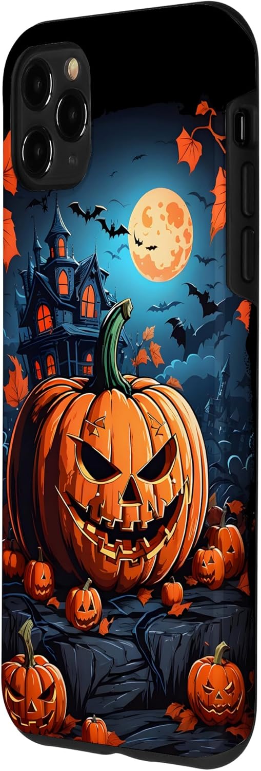 iPhone 11 Pro Max – Funda para disfraz de Halloween con diseño de calabaza tallada espeluznante