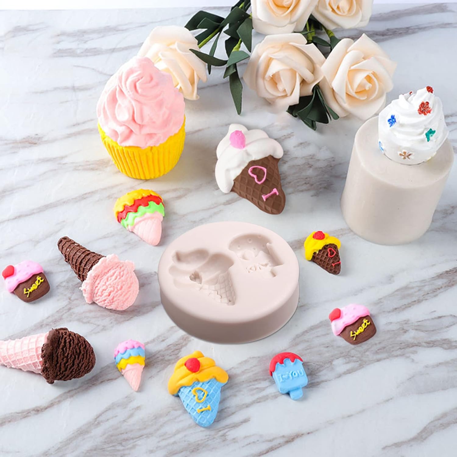 Molde de silicona para caramelos de piruleta, molde de chocolate para pastel de helado, tetera, fondant, moldes para hornear para decoración de
