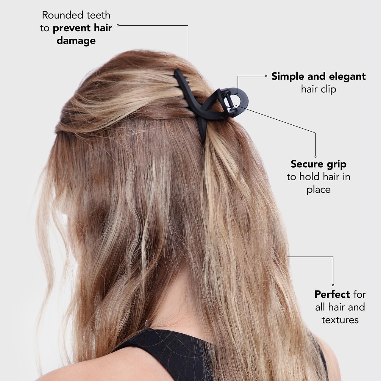 Kitsch Pinzas grandes para el cabello para mujer, pinzas de pelo jumbo para cabello grueso, clip de pelo grande y clip de garra para niñas