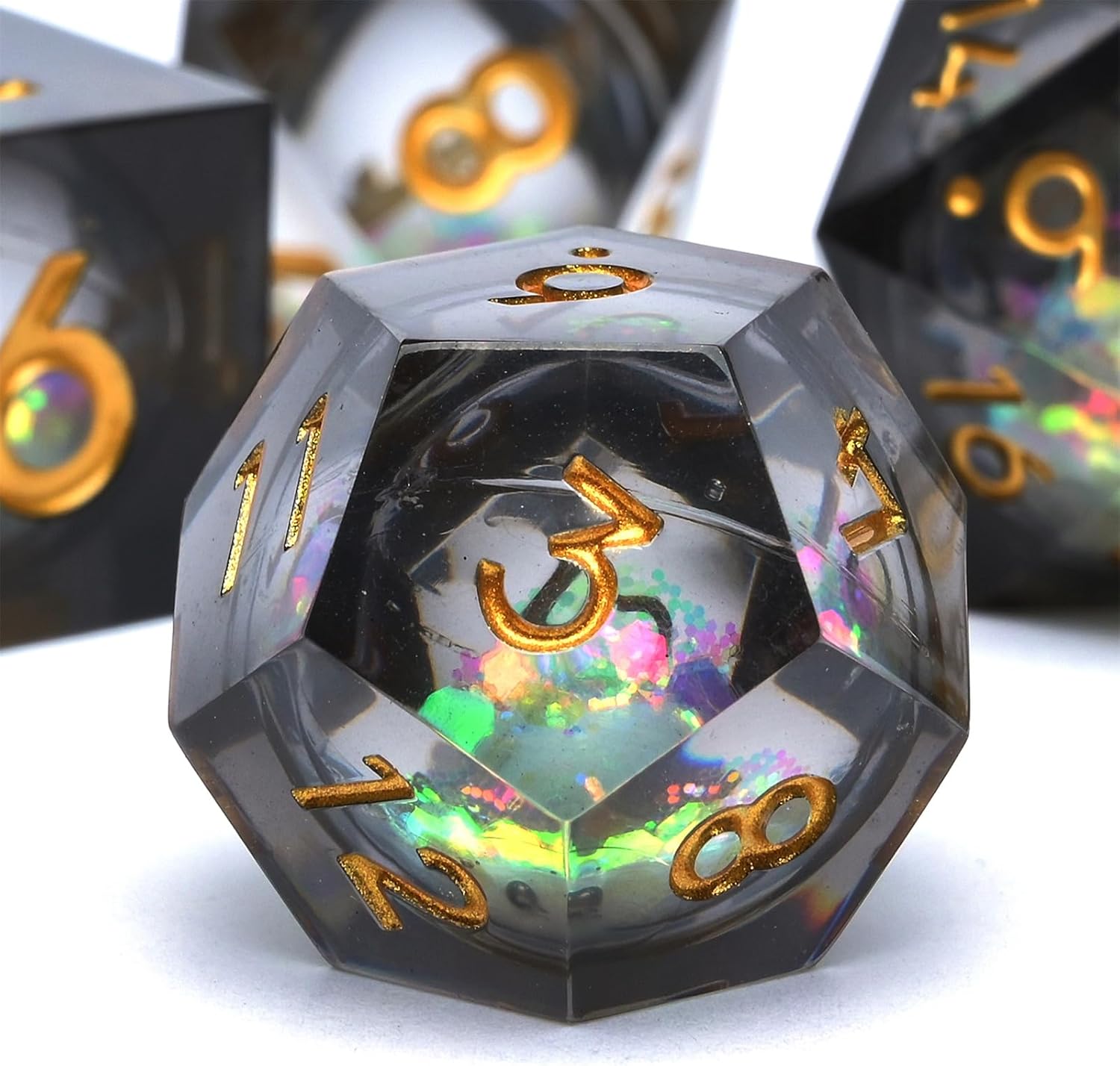 Dungeons and Dragons – Juego de dados de núcleo líquido D&D, juego de dados de resina poliédrica DND, utilizado para juegos de rol, juego de dados