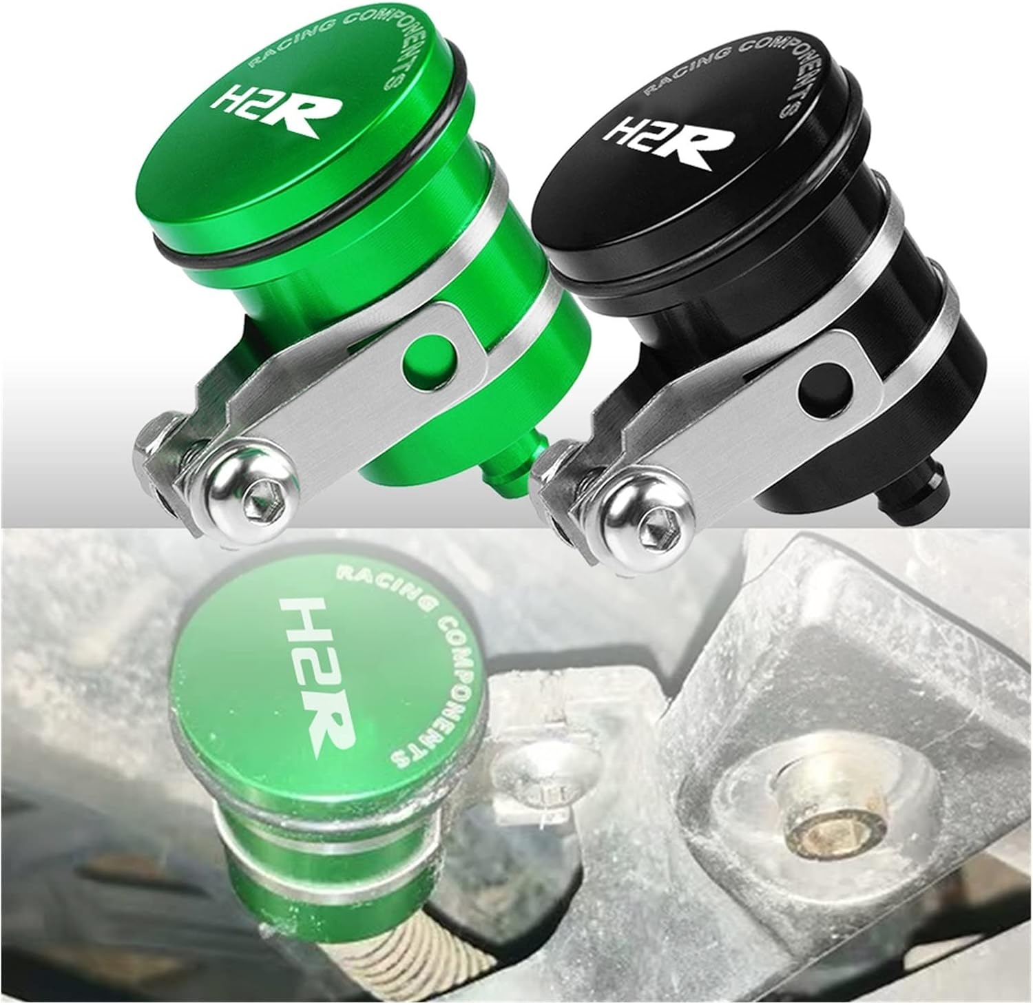 Tapa protectora para KAWASAKI H2R 2008-2016 universal motocicleta depósito de líquido de freno trasero tanque de embrague tanque aceite líquido Copa