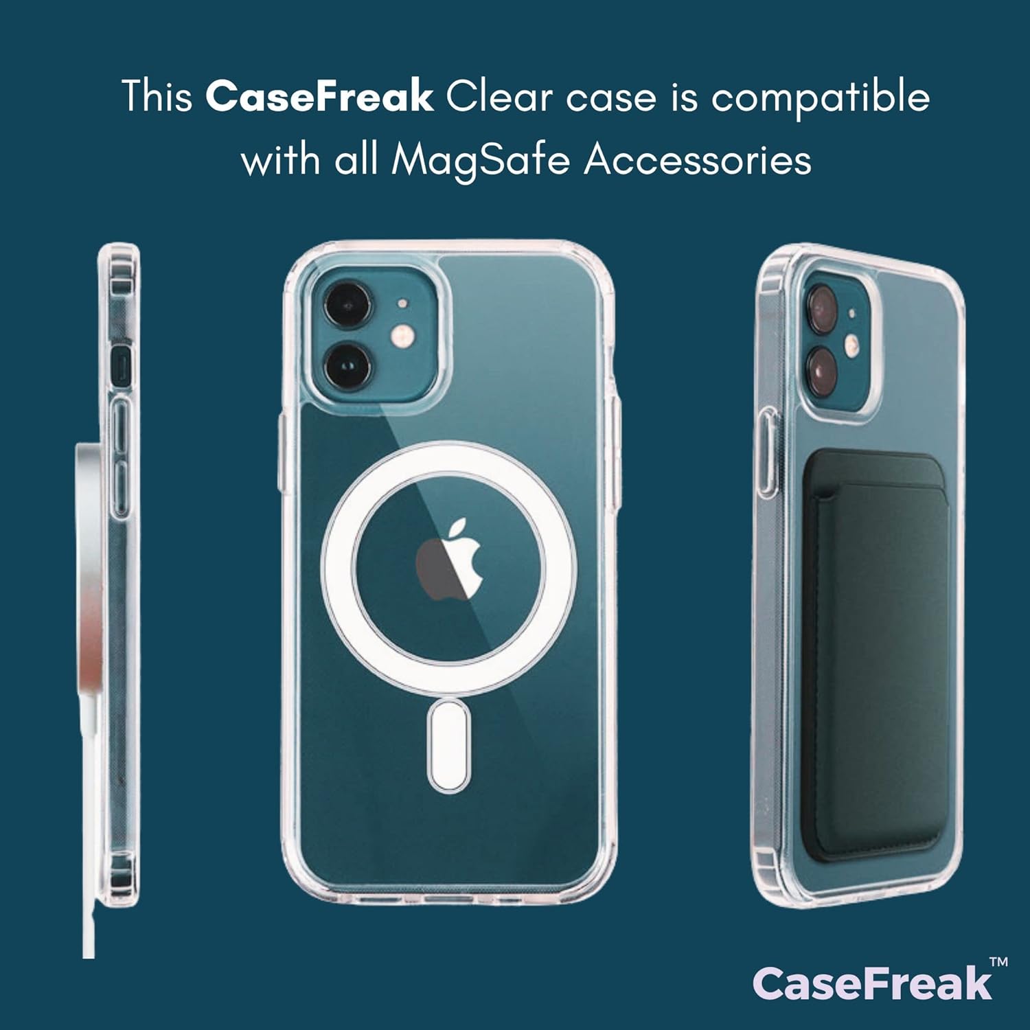 CASEFREAK Funda transparente para iPhone 13 Pro con anillo magnético, compatible con accesorios Mag-Safe, ajuste delgado, antiamarilleo, a prueba de