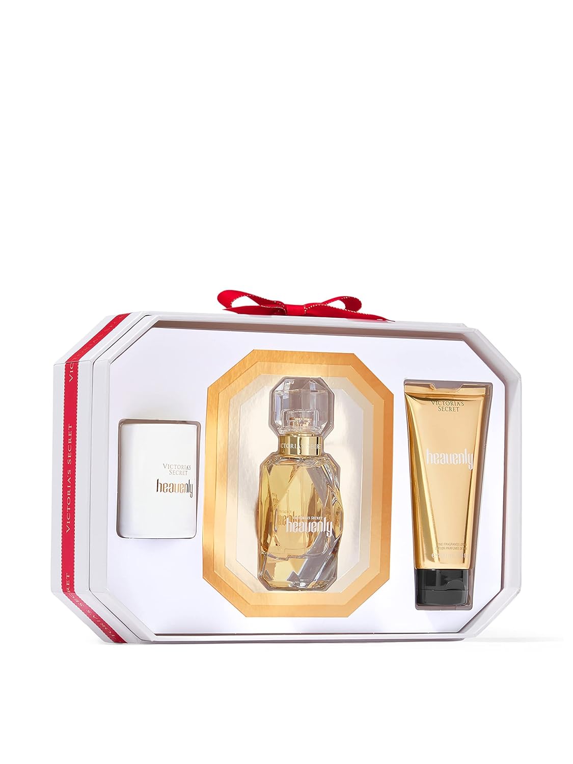 Victoria’s Secret Heavenly – Set de regalo de fragancia de lujo de 3 piezas 1.7 oz. Eau de Parfum, loción de viaje y vela