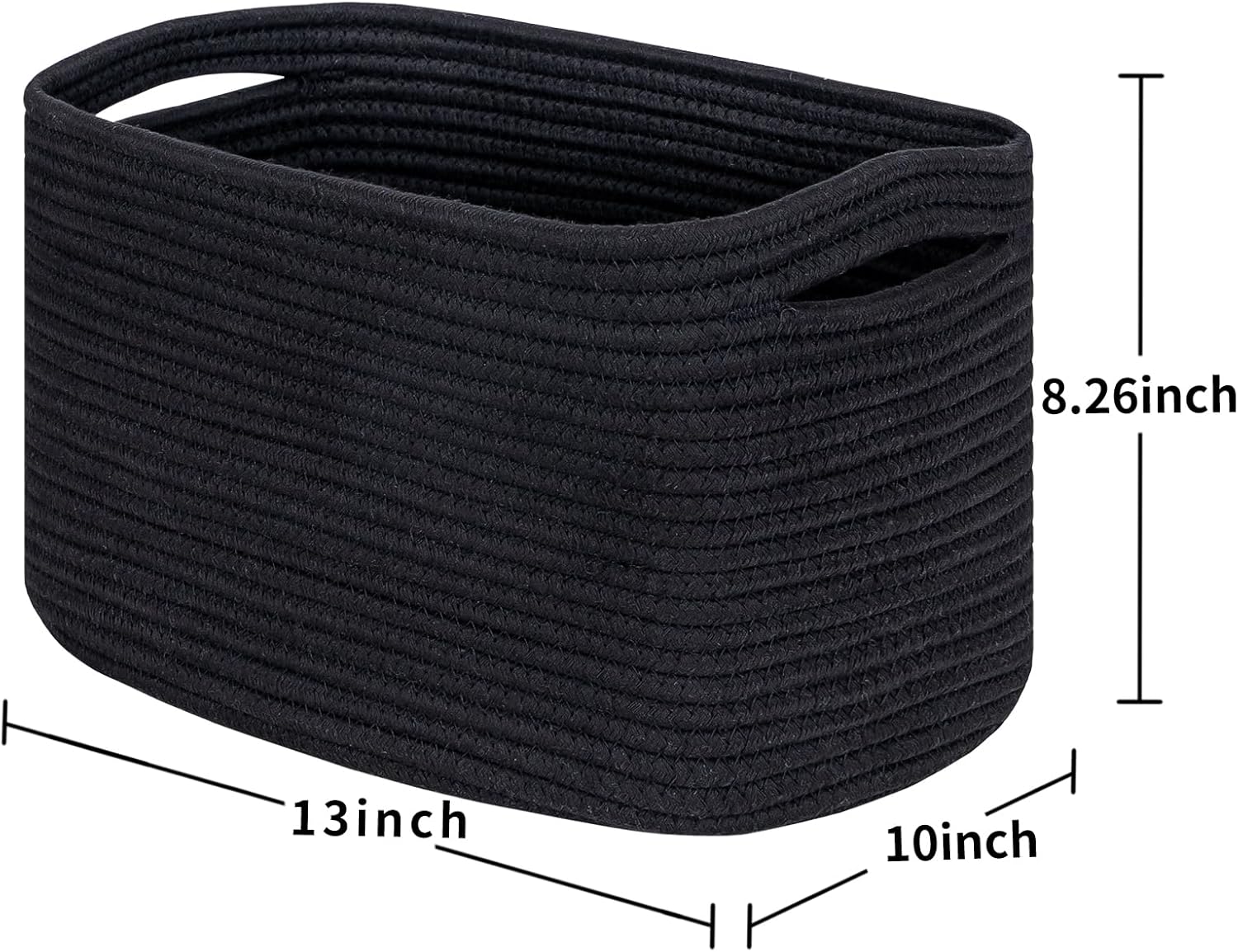 Kriitools Black Woven Rope Storage Cube Baskets for Organizing, Closet Storage Baskets Bins for Shelves, Baby Nursery Towel Toy Cube Bins,