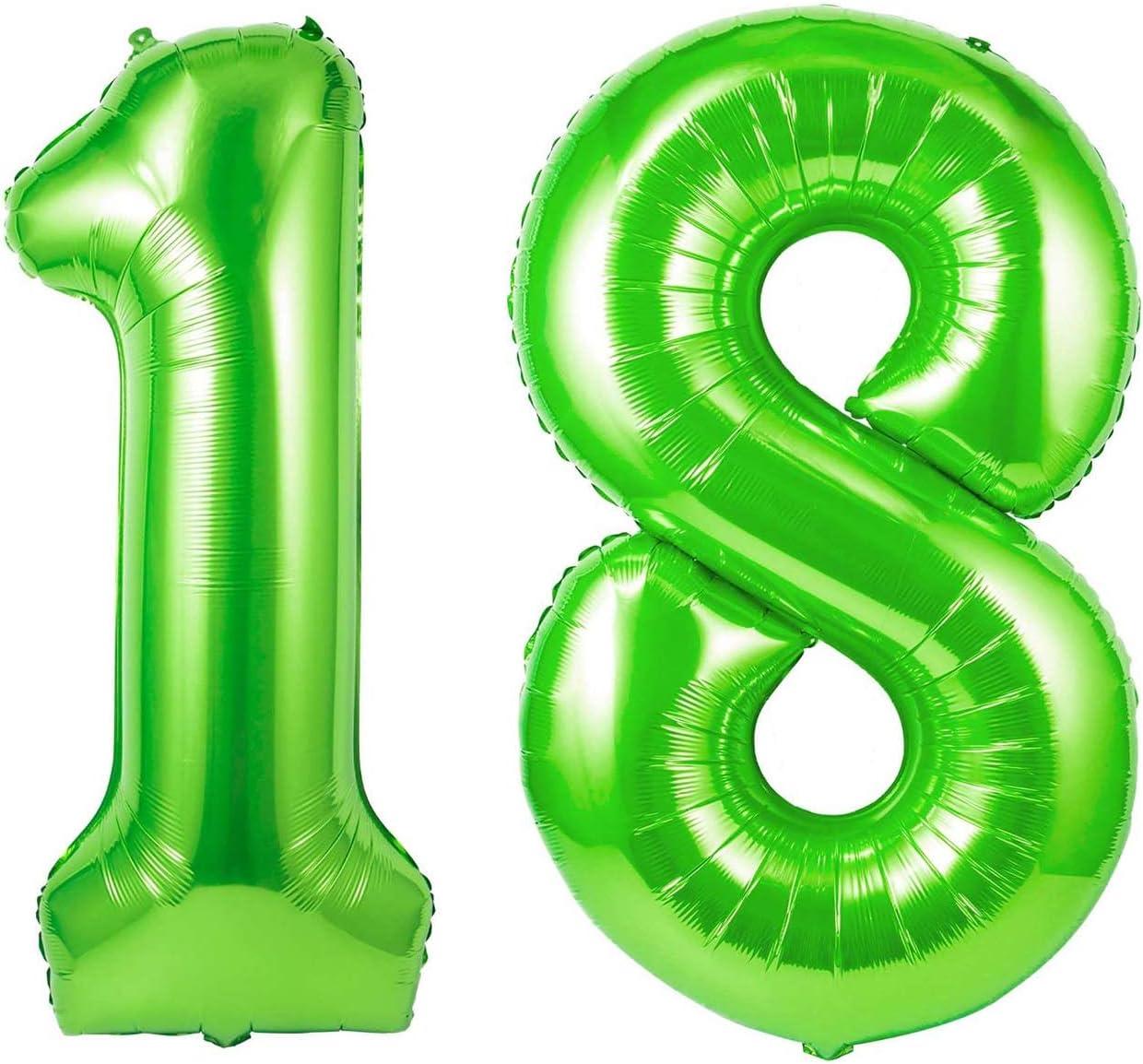 Globos verdes de 40 pulgadas con el número 18 para decoración de fiesta de cumpleaños, aniversario y fiesta