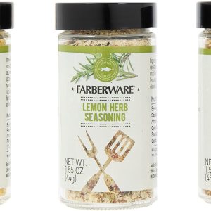 Farberware Mariscos para barbacoa (Mostaza de arce al curry, sésamo de jengibre, hierba de limón) en frascos de vidrio con tapas de tamiz extraíbles Farberware Mariscos para barbacoa (Mostaza de arce al curry, sésamo de jengibre, hierba de limón) en frascos de vidrio con tapas de tamiz extraíbles