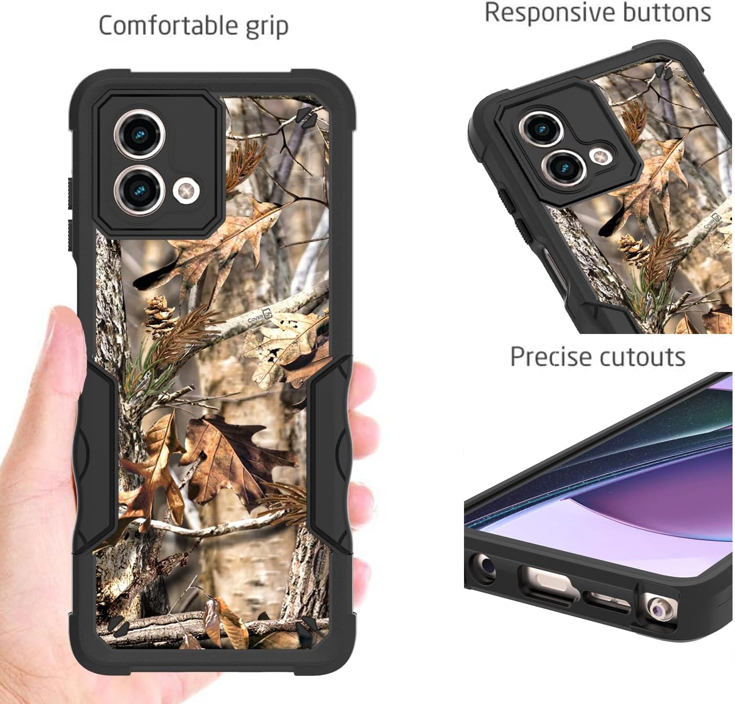 CoverON Funda resistente diseñada para Motorola Moto G Stylus 5G 2023, resistente grado militar A de plástico duro híbrido de goma TPU con agarre de