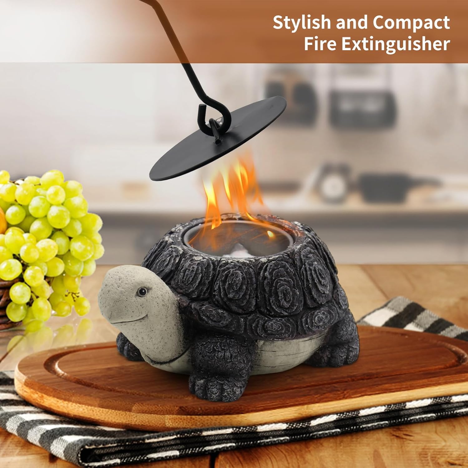 Chimenea de mesa, mini hoguera de hormigón, bonita chimenea personal de tortuga y erizo para uso en interiores y exteriores.