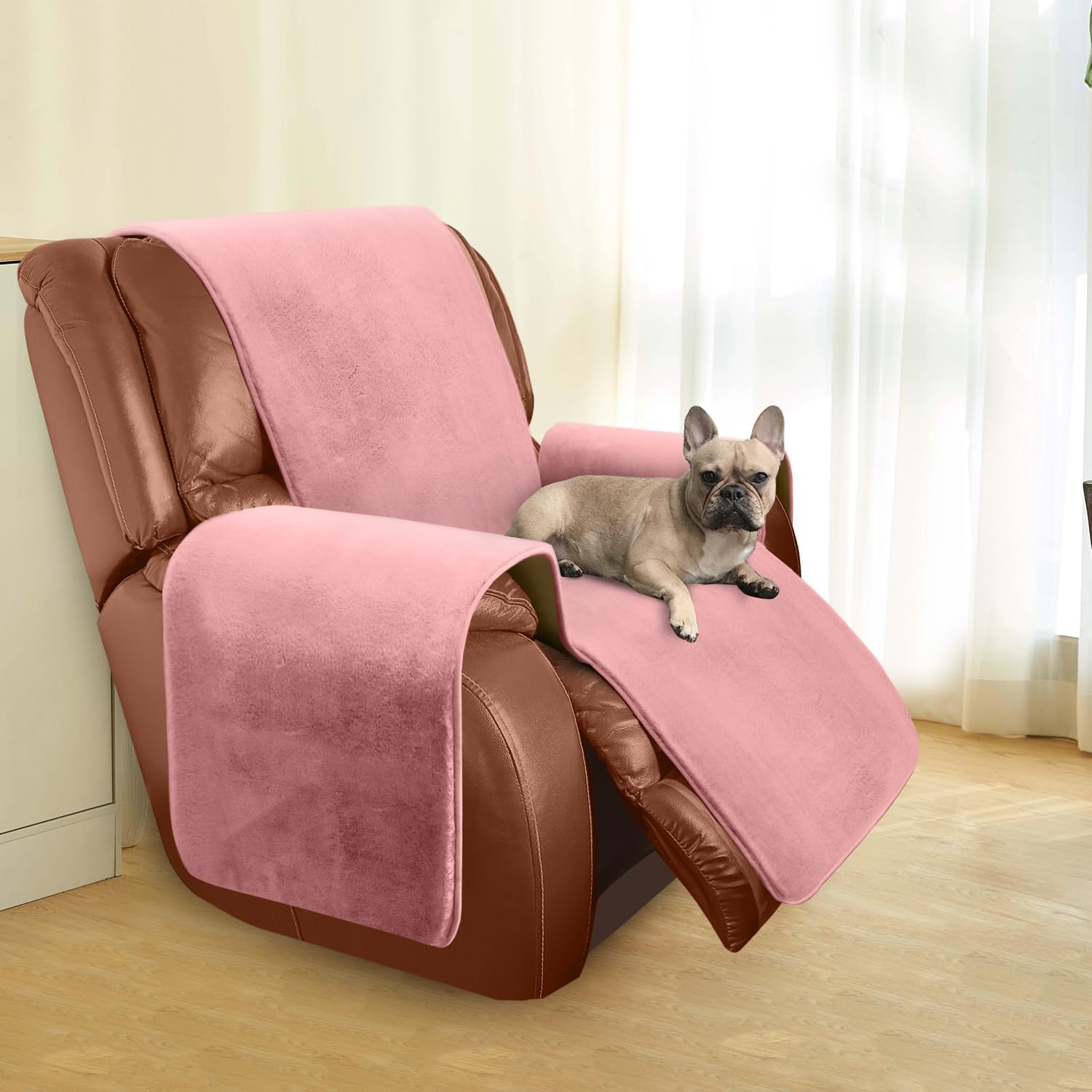 Granbest Funda gruesa de lujo para sillón reclinable que se asemeja a la piel de conejo, elegante funda de felpa para silla reclinable, protector