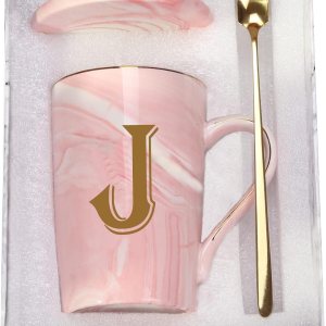 Letra J – Taza de café personalizada con inicial, taza de café personalizada con letra J, taza de café con letra para mujeres, regalos de despedida Letra J – Taza de café personalizada con inicial, taza de café personalizada con letra J, taza de café con letra para mujeres, regalos de despedida