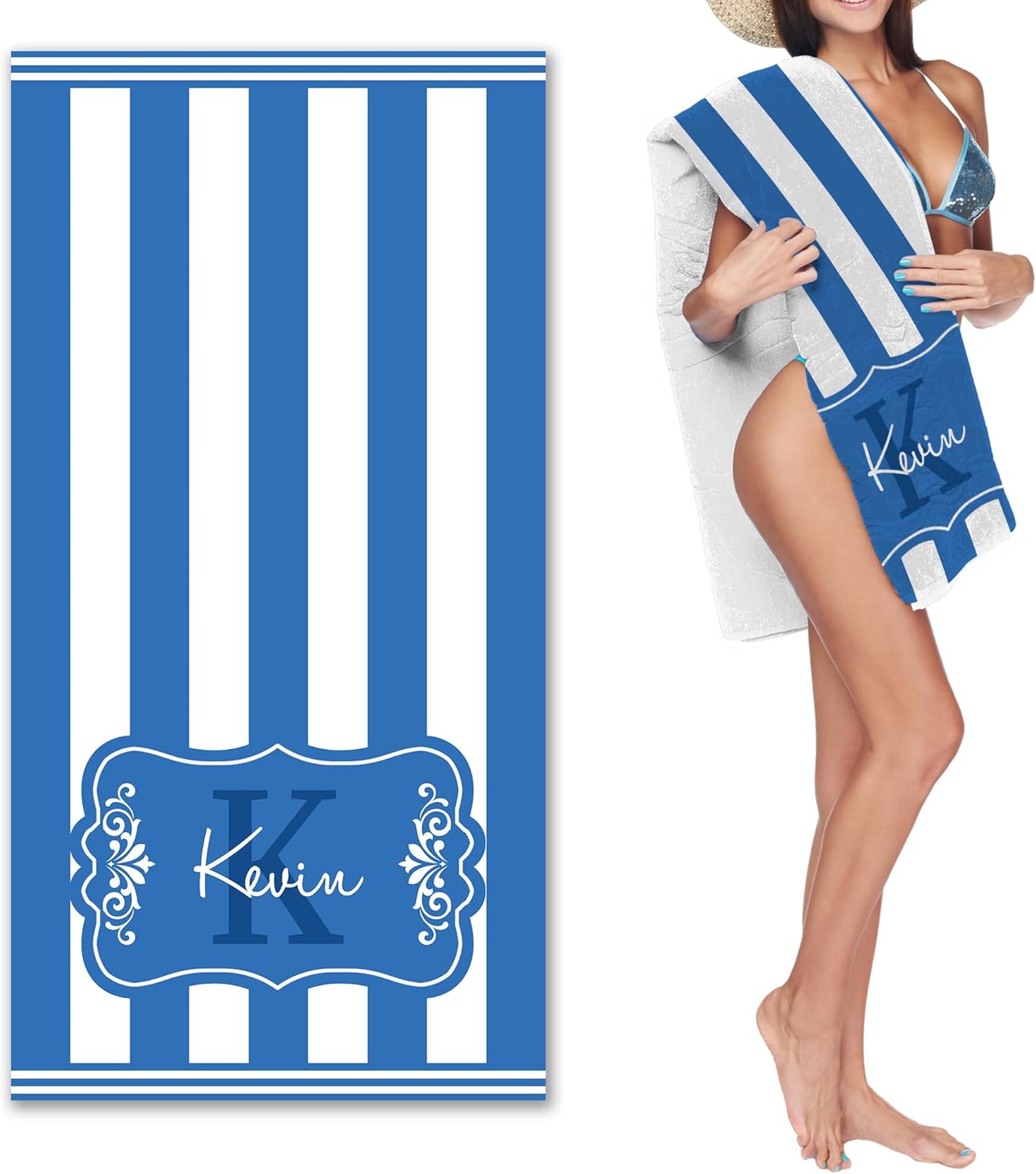 D-Story Toalla de playa duradera y personalizada  Toallas de playa personalizadas para adultos  Toalla de playa de secado rápido sin arena (31 x 71