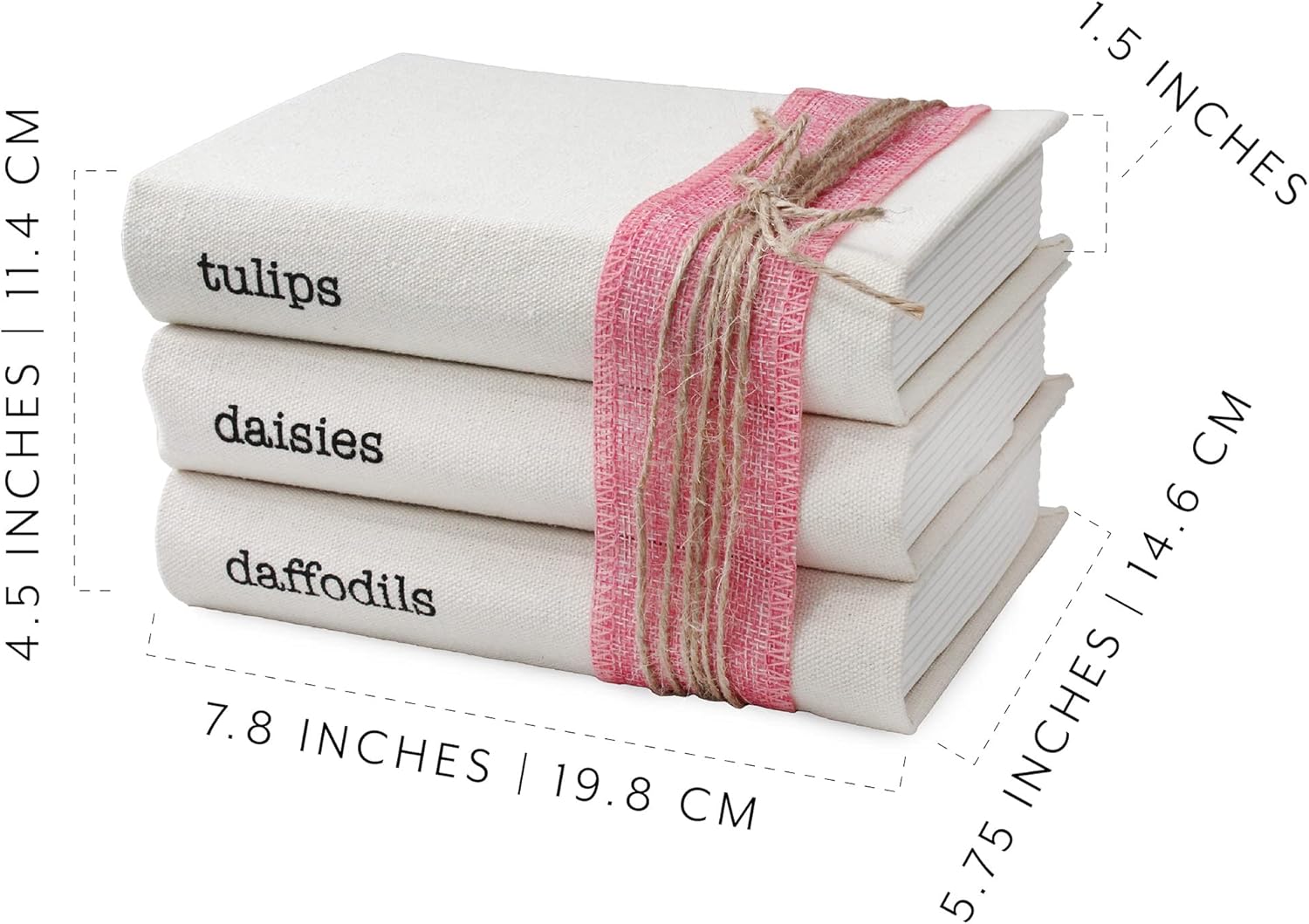 AuldHome – Juego de libros de Pascua decorativos con envoltura de cinta de arpillera