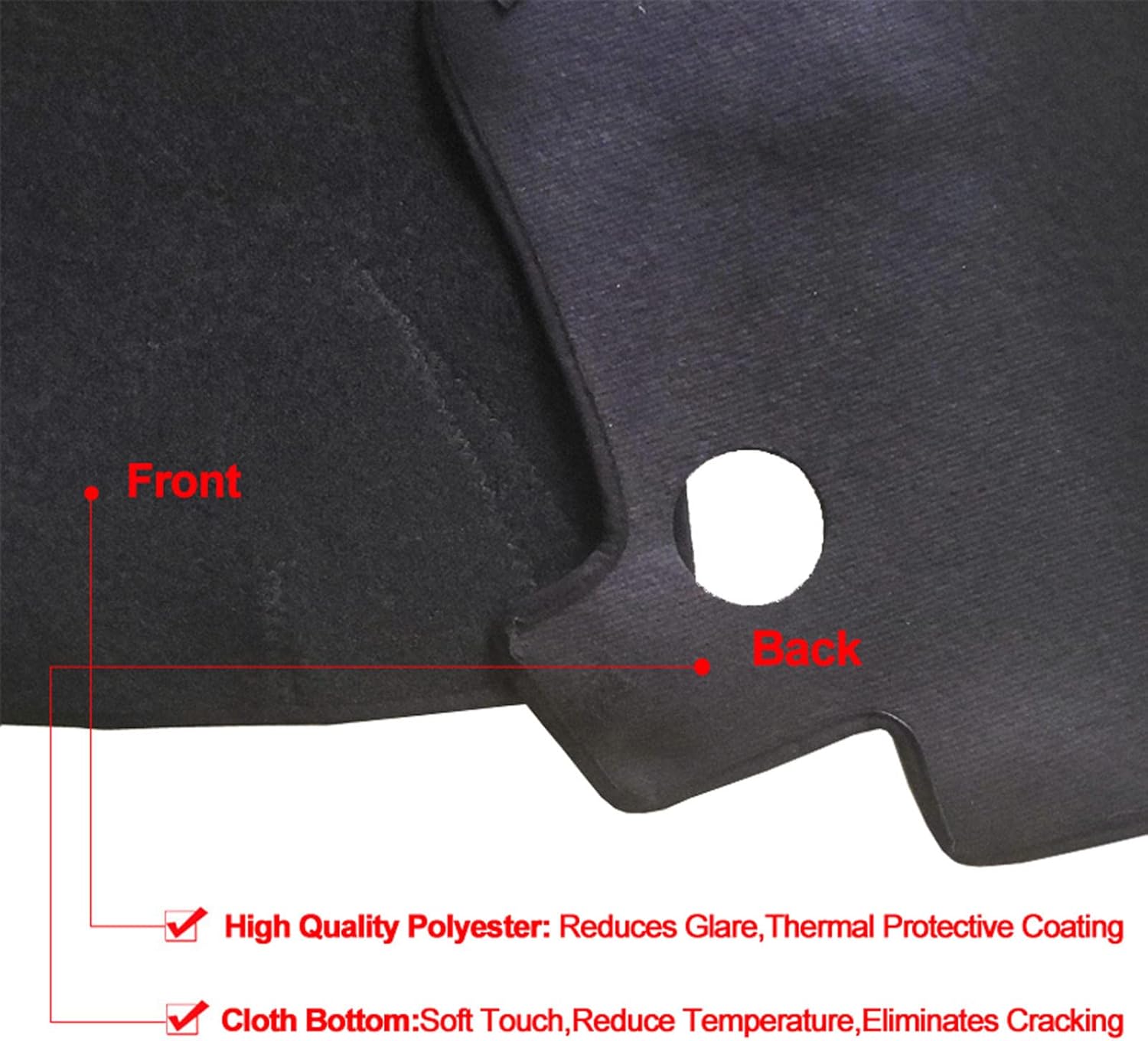 CarXs2 Layers Sunshade Pad Car Dashboard Cover Carpet Carpet Dash Mat Sunscreen Mats,Fit for SsangYong Tivoli 2015-2019 LHD RHD