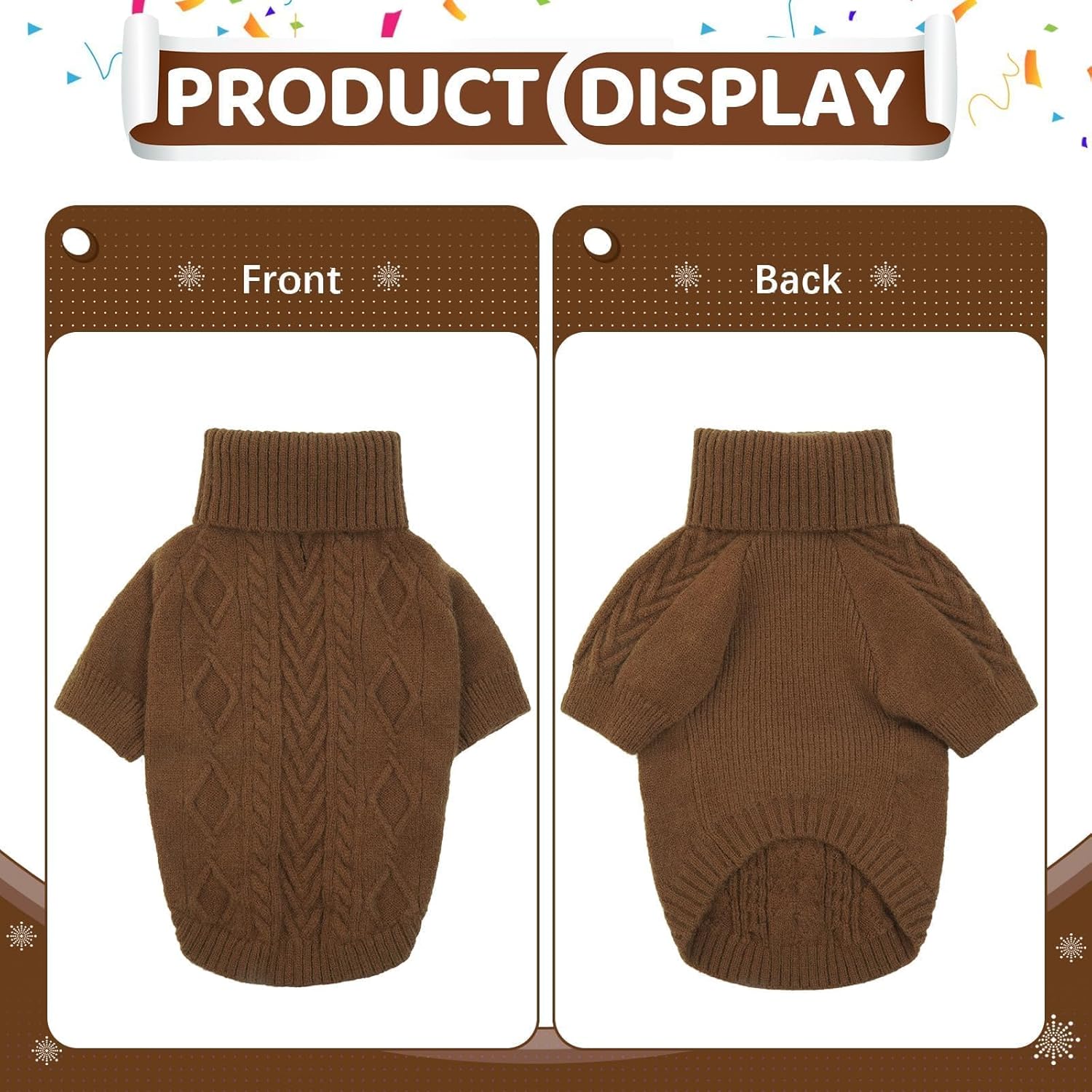 Kuoser Suéter para perro, suéteres para perros medianos, niñas y niños, suéter de punto para mascotas, traje de punto para Navidad, Acción de