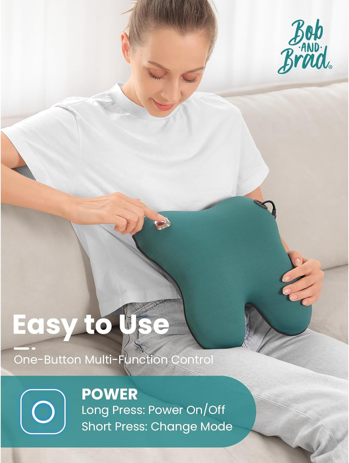 BOB AND BRAD EZBack Masajeador de espalda con calor y almohadilla térmica eléctrica para espalda, cuello y hombros