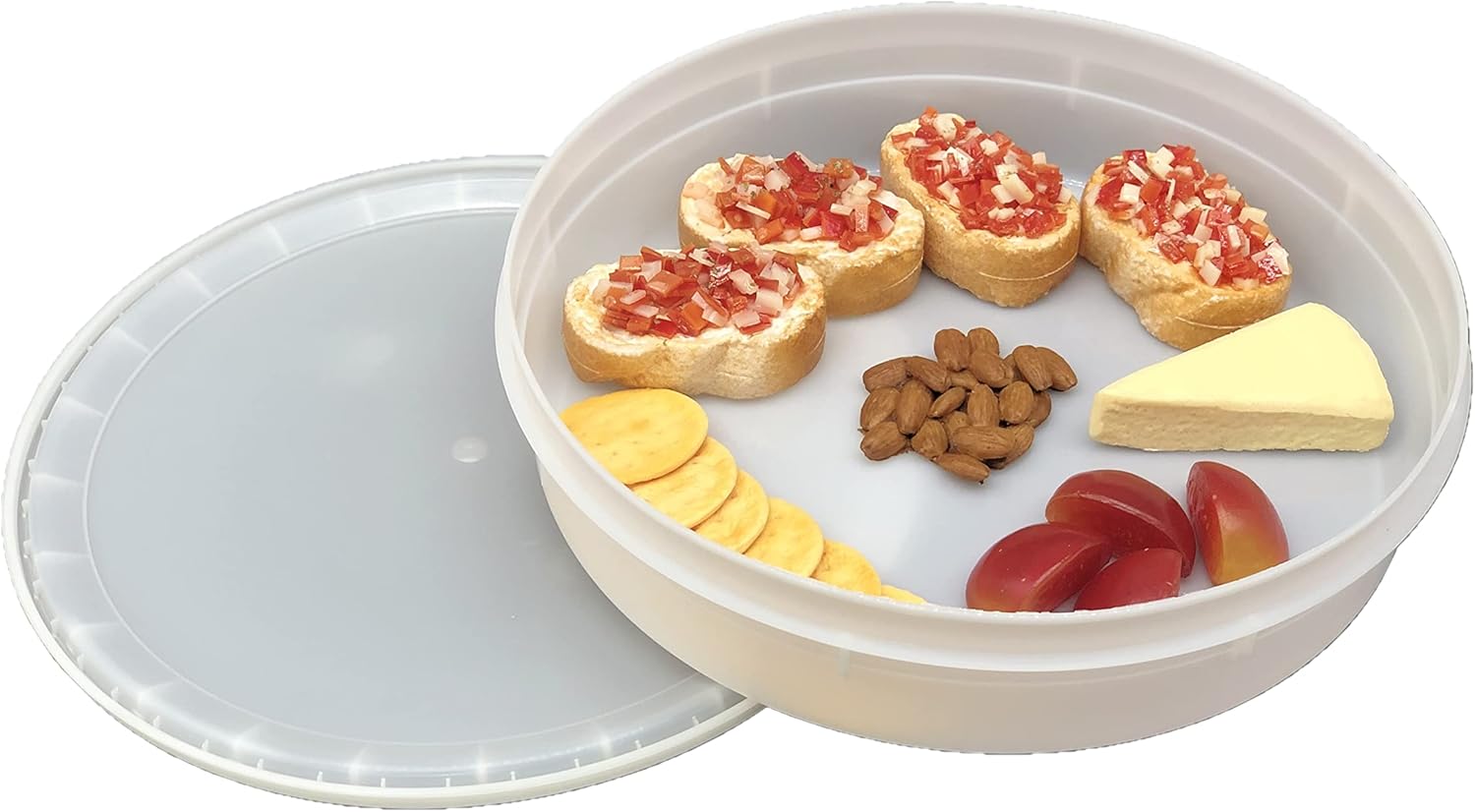 MULMEHË Tinas redondas de almacenamiento de alimentos, capacidad de 10 libras, 12.25 pulgadas de diámetro x 3 pulgadas de profundidad, paquete de 10