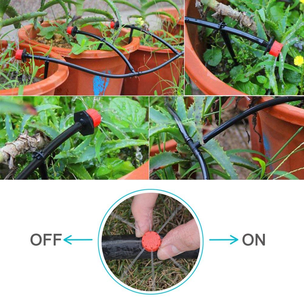 MSDADA 110 goteros de riego ajustables, rociadores, emisor de goteo, sistema de riego antiobstrucción para macizos de flores, jardines, césped en
