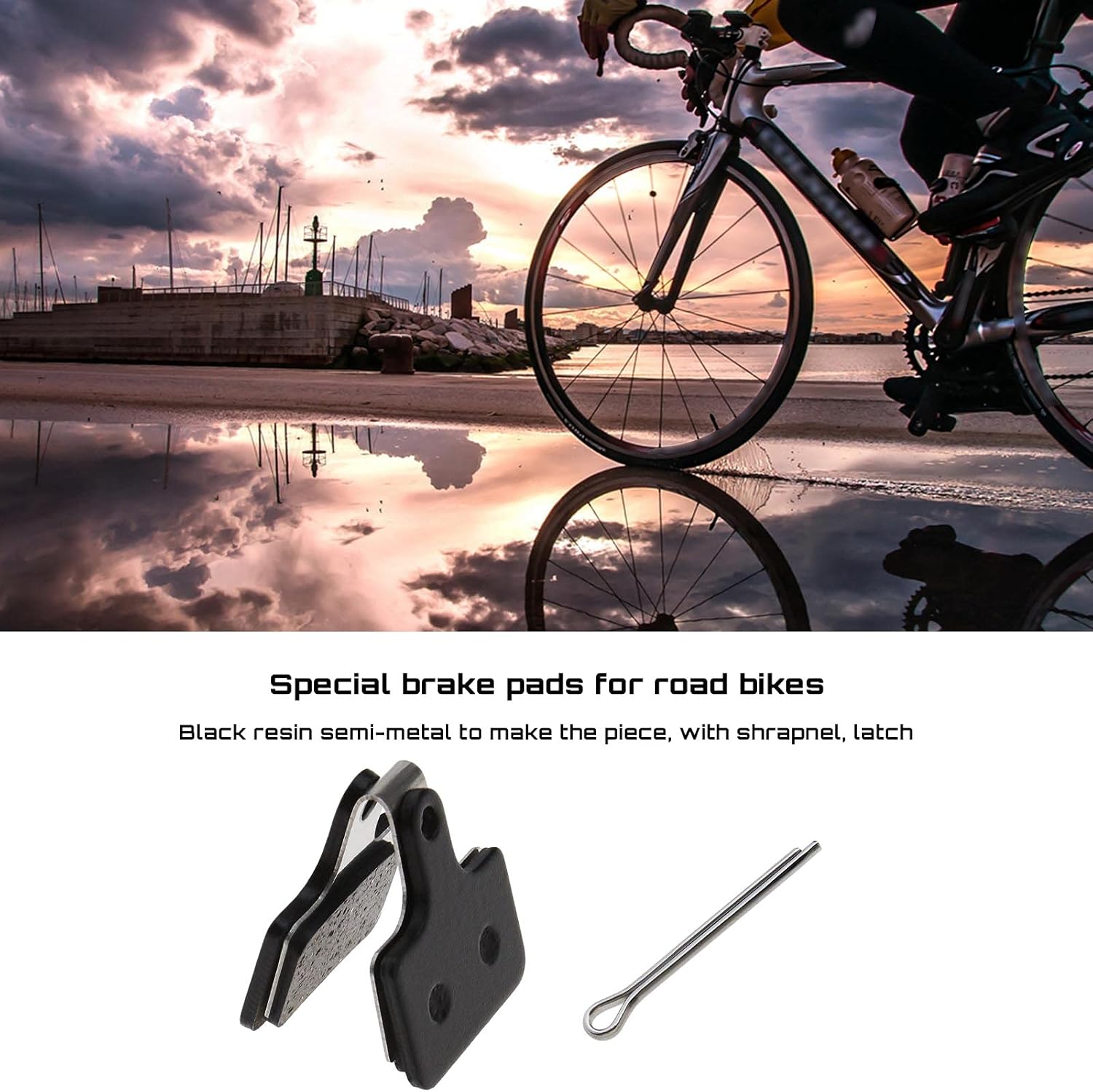Create idea 2 pares de pastillas de freno de disco de bicicleta semimetálicas de resina de 0.157 in de grosor compatibles con Ultegra R8020 BR R8070