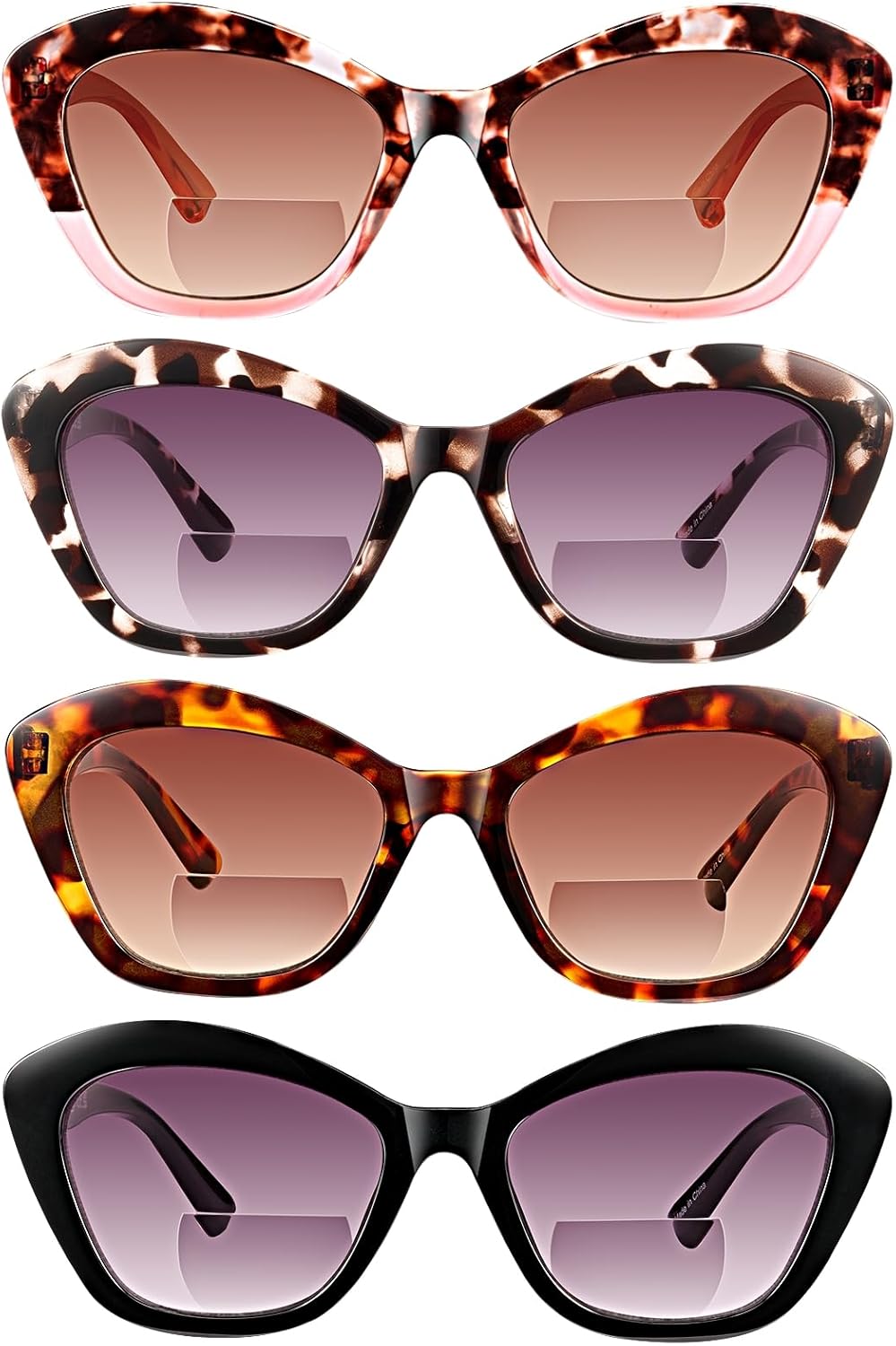 LADEESSE Lentes de lectura para mujer, estilo Oprah, paquete de 3, cuadrados, de gran tamaño, con bisagra de resorte, bloqueo de luz azul, para mujer