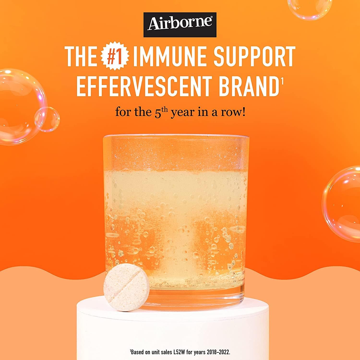 Airborne 1000 mg de vitamina C con tabletas efervescentes de zinc, suplemento de apoyo inmunológico con potentes antioxidantes, vitaminas A, C y E,