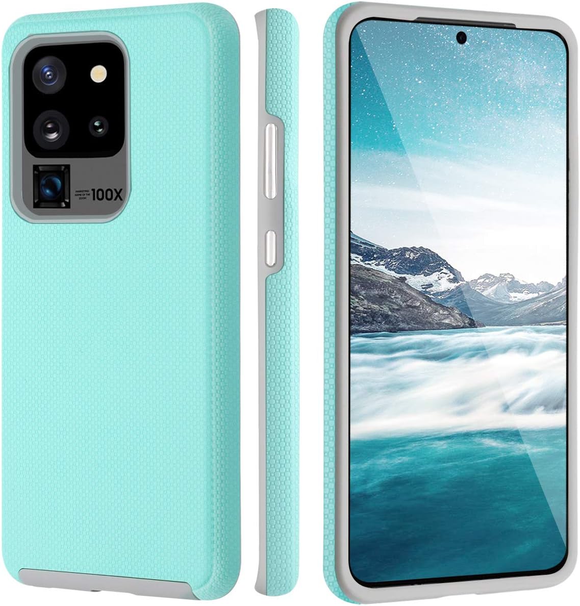 Funda para Galaxy S20 Ultra, Fingic Samsung Galaxy S20 Ultra, funda de doble capa híbrida de policarbonato duro, TPU suave, absorción de golpes,