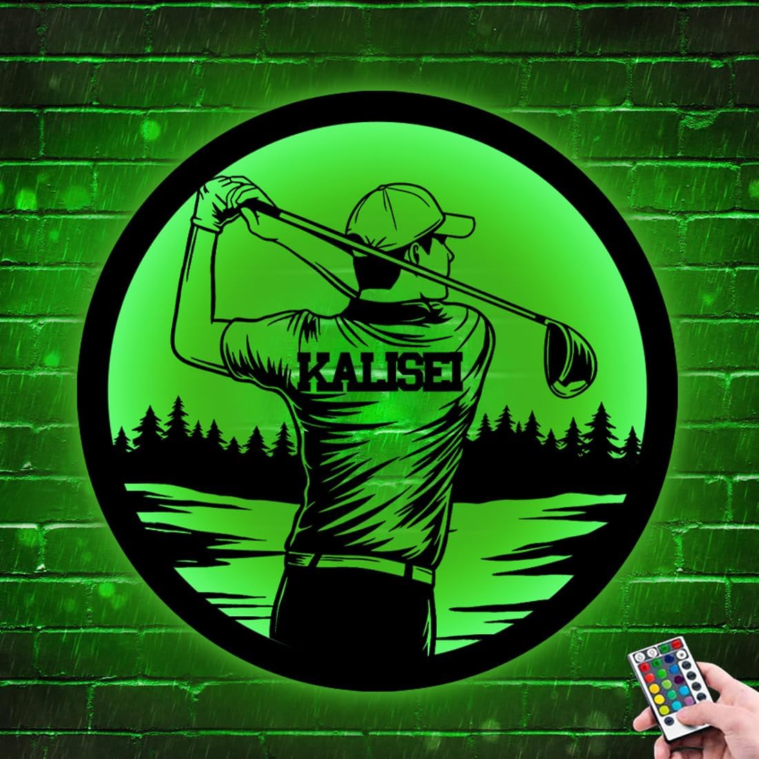 Jugador de golf personalizado colgante LED luz nocturna nombre de golf personalizado letrero de neón jugador de golf regalo temático Golf swing