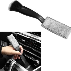 Hawyet 1 cepillo de limpieza de doble cabezal para detalles de automóvil, 8.6 pulgadas x 1.9 pulgadas, ABS de limpieza interior con pelo de nailon, Hawyet 1 cepillo de limpieza de doble cabezal para detalles de automóvil, 8.6 pulgadas x 1.9 pulgadas, ABS de limpieza interior con pelo de nailon,