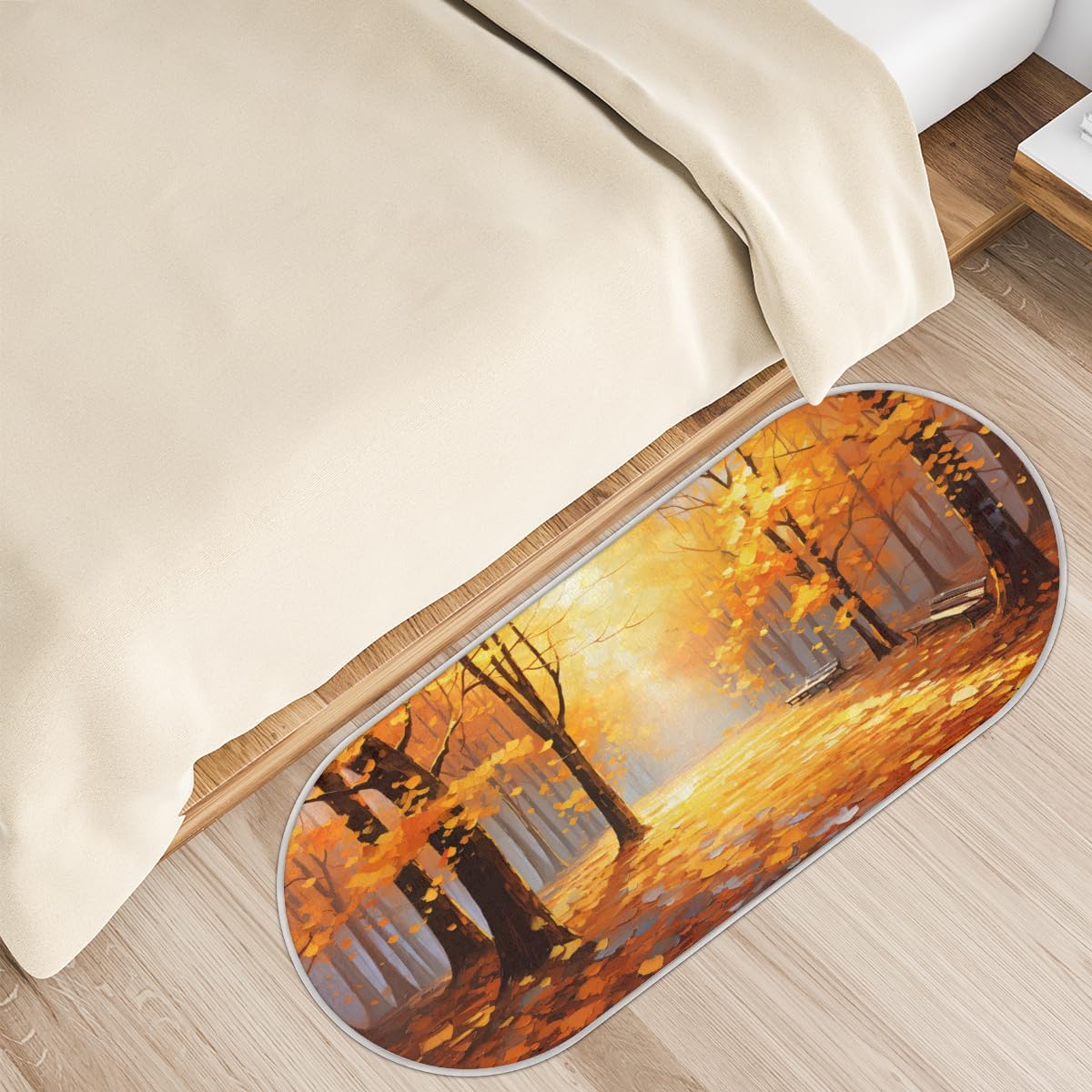 cfpolar Alfombras de baño de bosque de hojas de arce otoñal, alfombra de baño antideslizante de microfibra absorbente, tapetes y alfombras de cocina