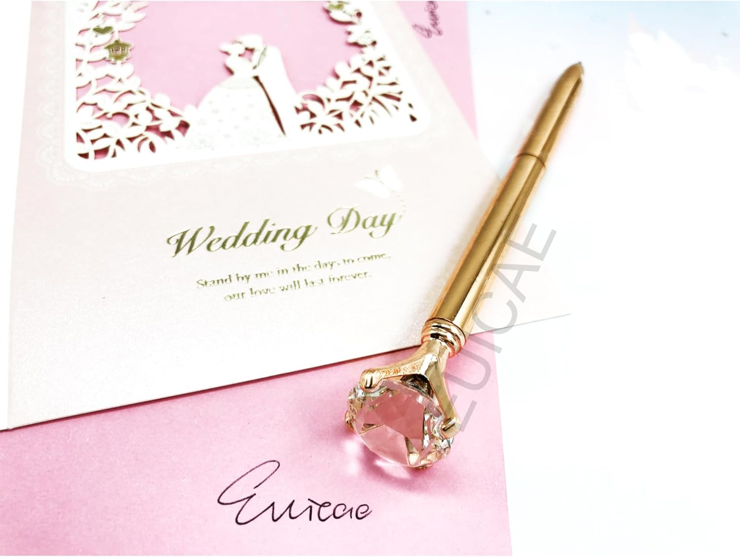EUICAE Bolígrafos de diamante, bonitos bolígrafos de diamante, suministros de oficina, regalos de decoración para mujeres, damas de honor,