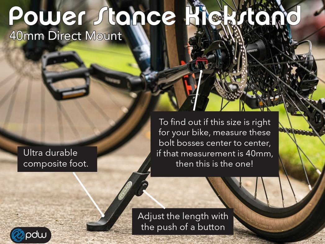 Portland Design Works  Soporte de bicicleta Power Stance  Atornillado trasero de 1.575 in