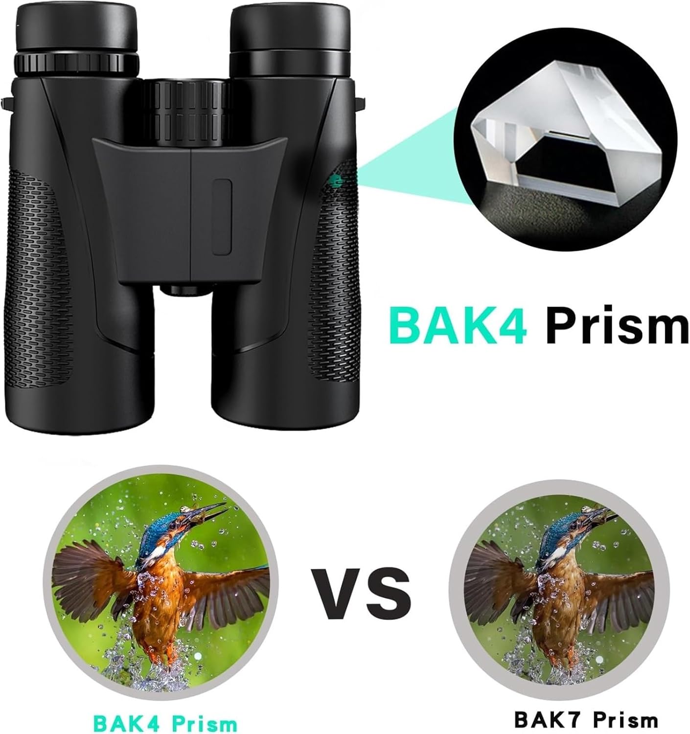 Prismáticos de 12 x 42 pulgadas para adultos de alta potencia, binoculares de alta definición, telescopio de mano, binoculares impermeables para