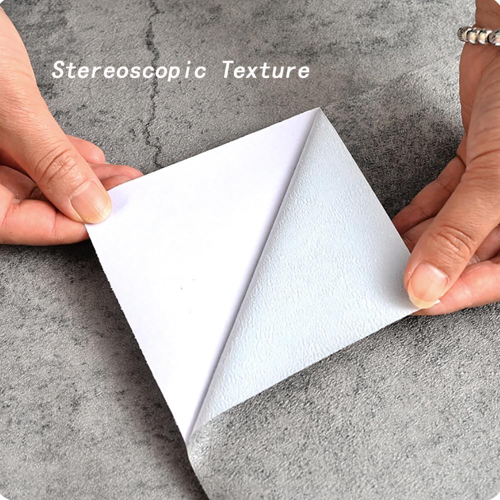 Papel tapiz texturizado de hormigón extra ancho, color gris claro, mate, grueso, 31.5 x 197 pulgadas, papel de contacto de estilo industrial retro,