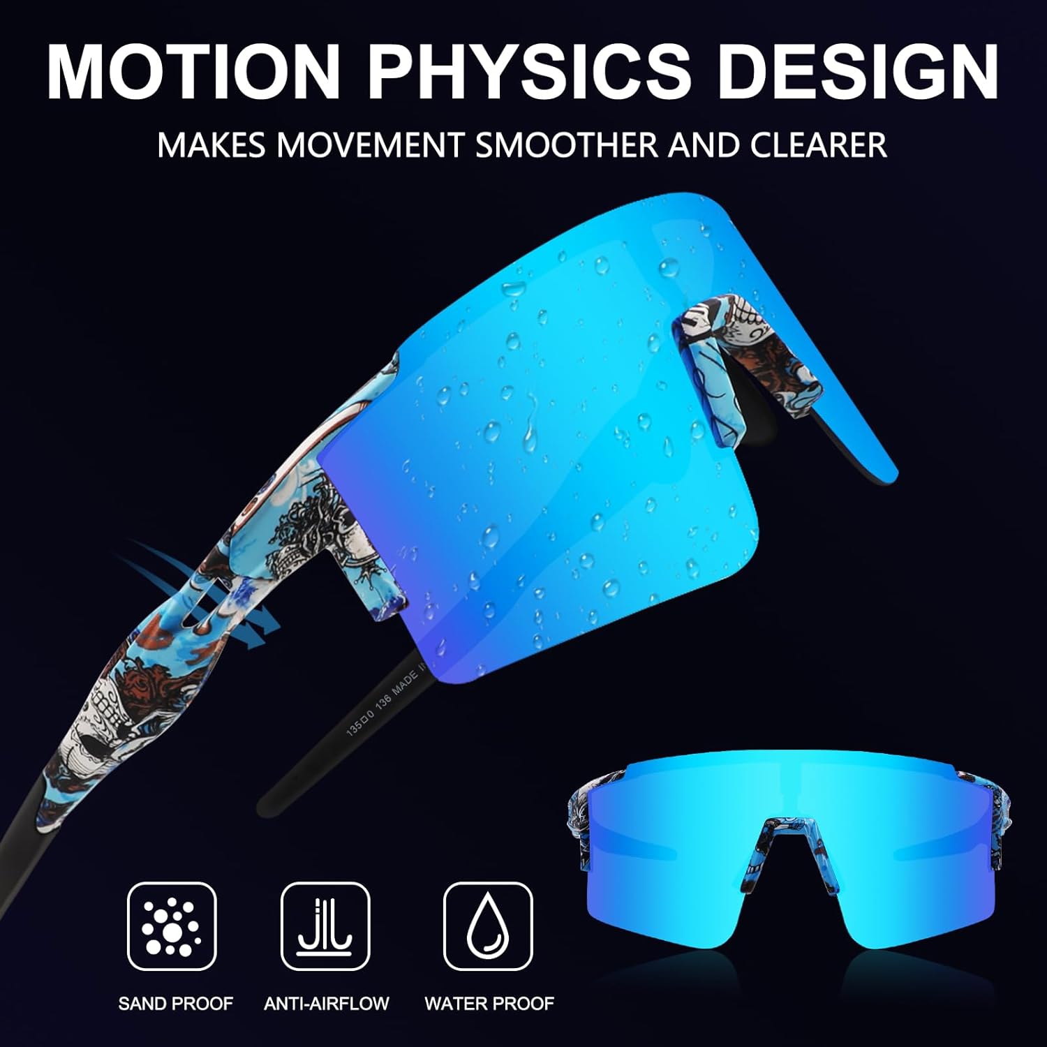 Gafas de sol polarizadas para ciclismo hombres y mujeres con 1 lente o 3 lentes intercambiables gafas de béisbol