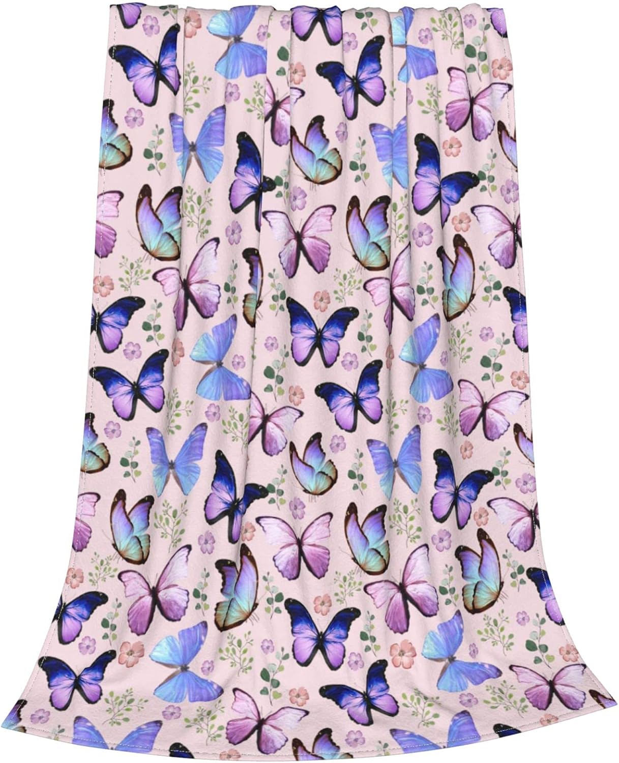 Manta de franela suave y cálida con diseño de mariposas, para regalo para hombres, mujeres, niñas, niños, silla de 60.2 x 48.3in