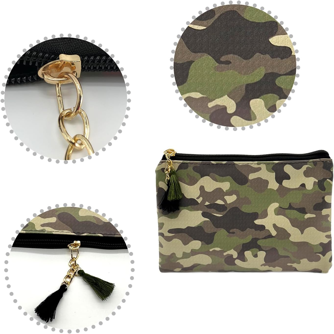 Bonita bolsa de cosméticos pequeña para mujeres y niñas, de piel sintética, pequeña bolsa de aseo de viaje, organizador de accesorios con borla de