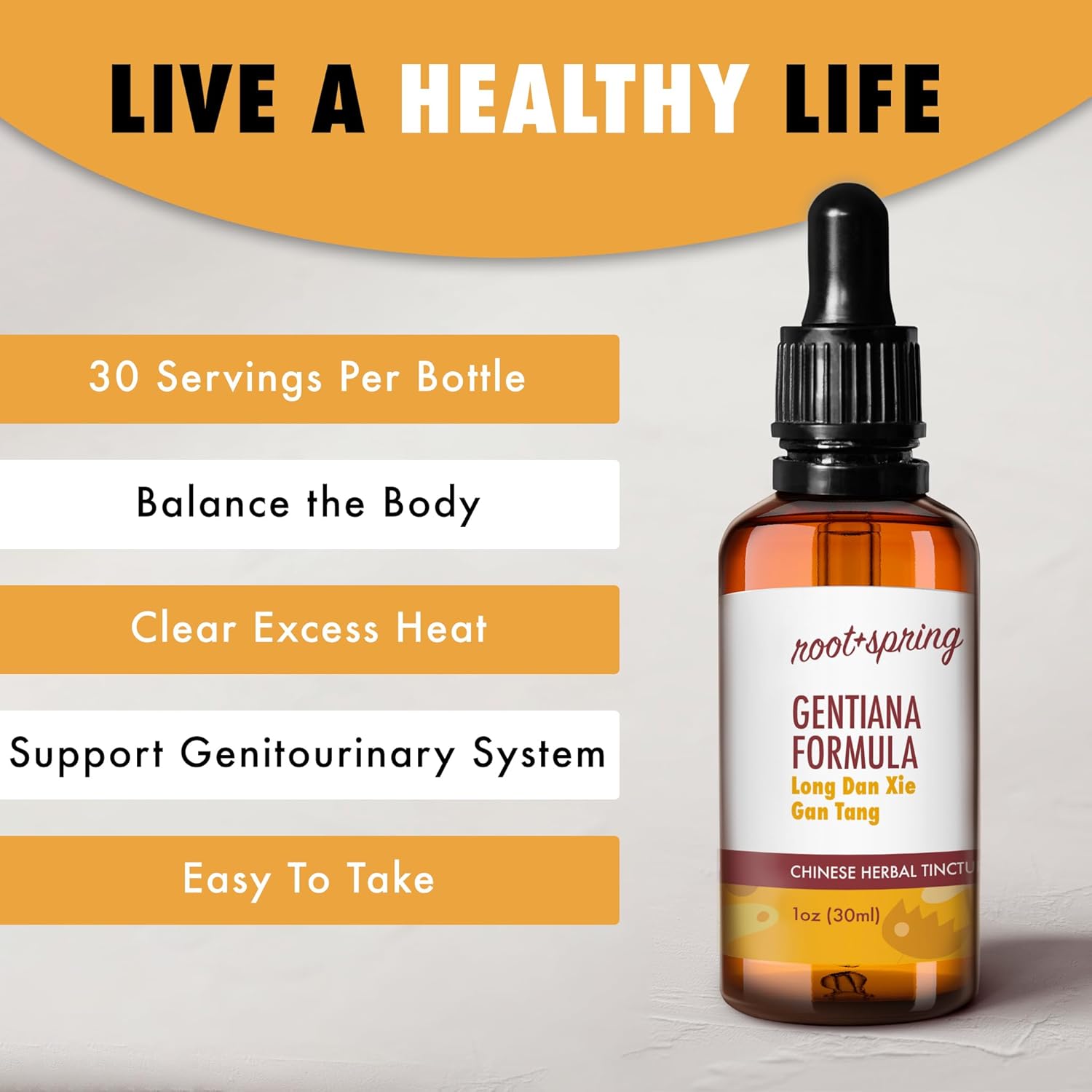 Gentiana Formula – Long Dan Xie Gan Tang – Tintura de hierbas Long Dan Xie Gan Wan (extracto líquido) – Concentrado con cuentagotas – Suplemento