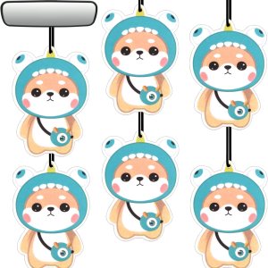 Ambientadores para automóvil, 6 unidades de monstruo azul, Shiba Inu, lindo ambientador colgante de espejo retrovisor para automóvil, aroma colgante Ambientadores para automóvil, 6 unidades de monstruo azul, Shiba Inu, lindo ambientador colgante de espejo retrovisor para automóvil, aroma colgante