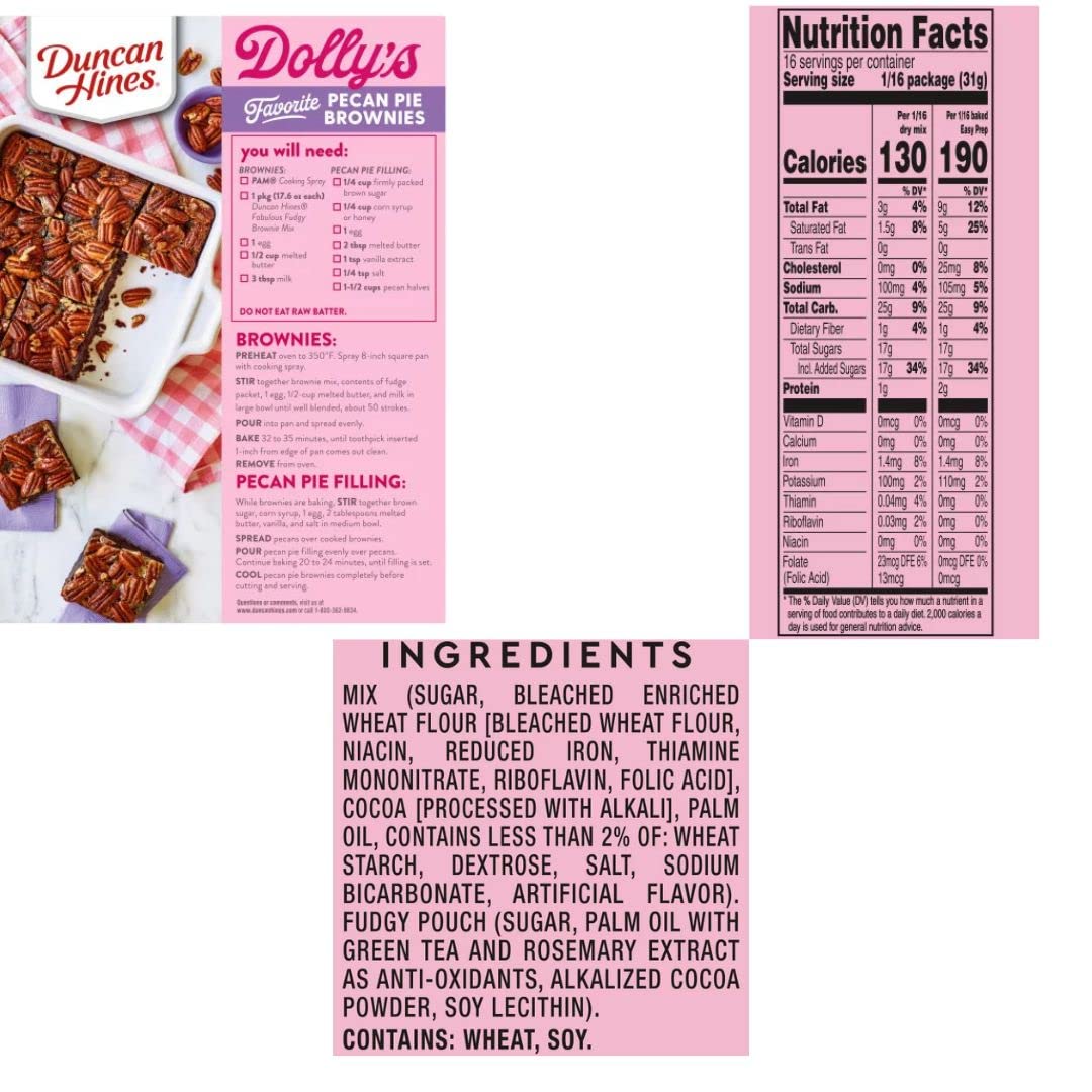 Duncan Hines Dolly Parton’s Caramel Turtle and Fabulously Fudgy Brownie Mix Bundle, incluye una (1) mezcla de brownie con sabor a tortuga caramelo